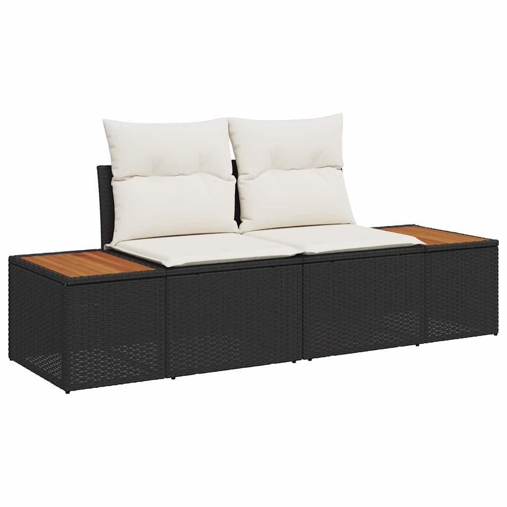 vidaXL Loungesofa Gartensofa Schwarz 184 x 62 x 85cm Poly-Rattan, 1 Teile