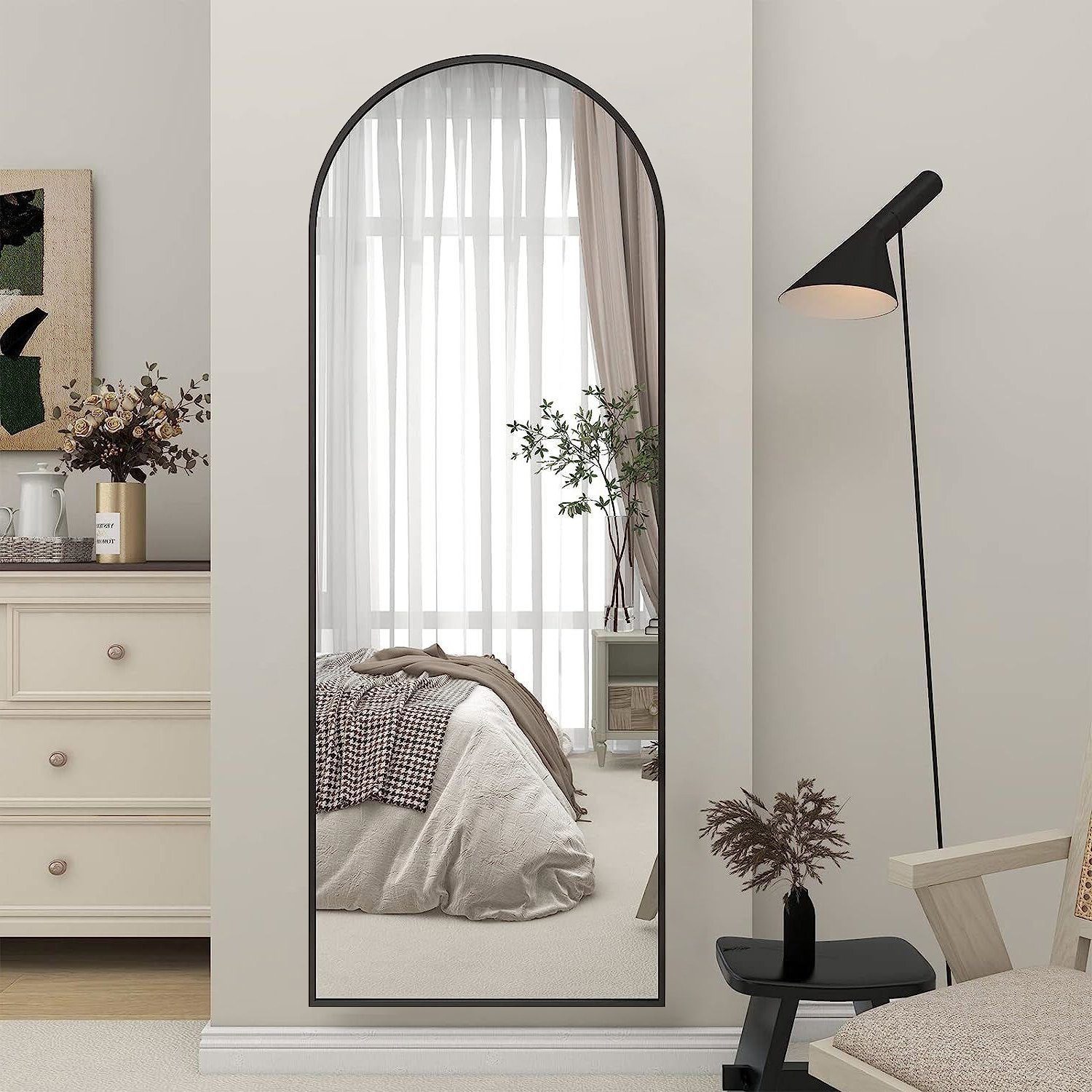 Boromal Ganzkörperspiegel 150x50cm Wandspiegel Schwarz Spiegel groß Flurspi günstig online kaufen