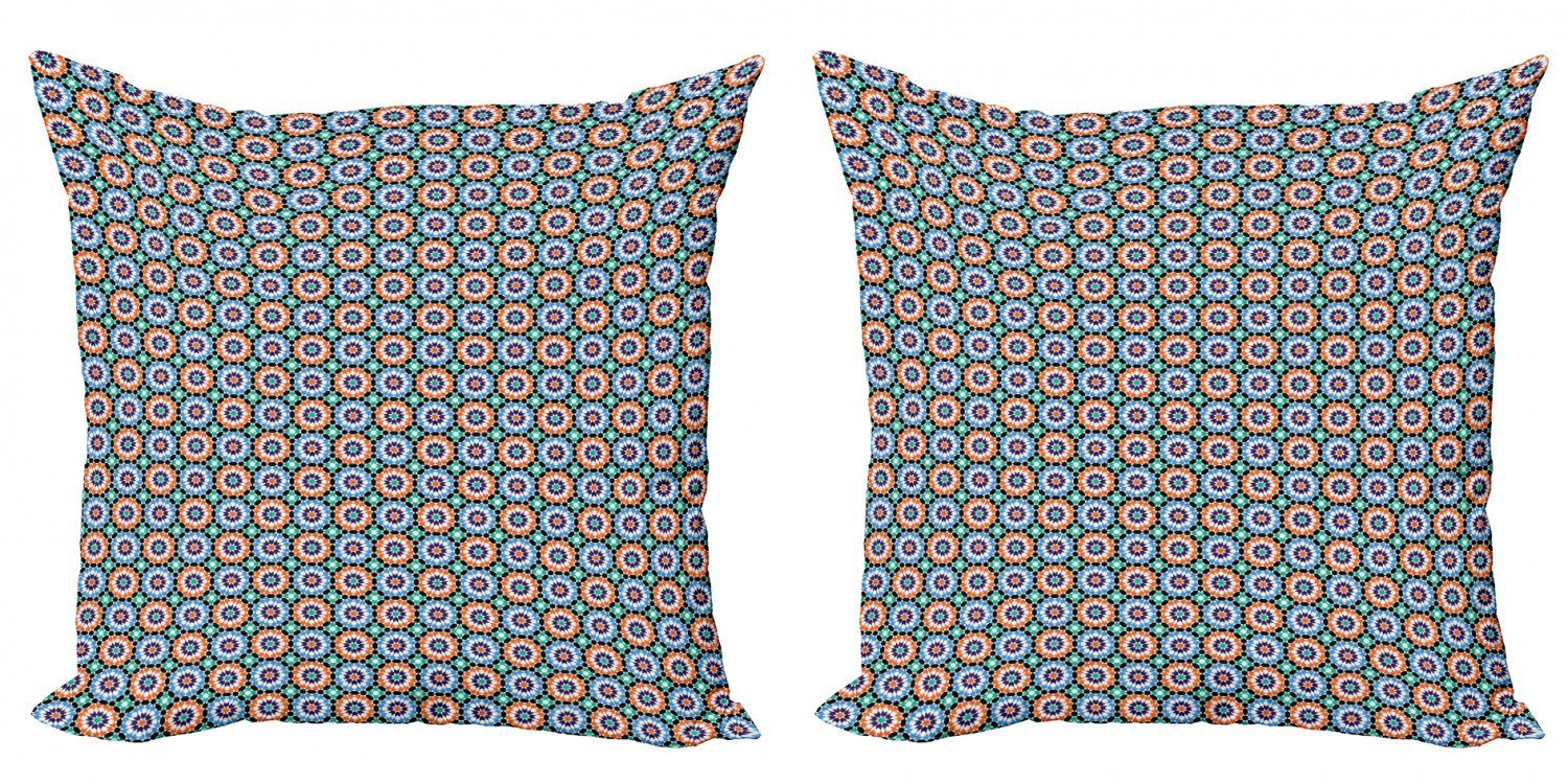 Kissenbezüge Modern Accent Doppelseitiger Digitaldruck, Abakuhaus (2 Stück), marokkanisch Mosaik-Kreisauslegung