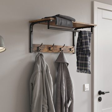 Vicco Wandgarderobe Hängegarderobe Garderobe FYRK 70cm Ablage 4 Haken (kein Set)