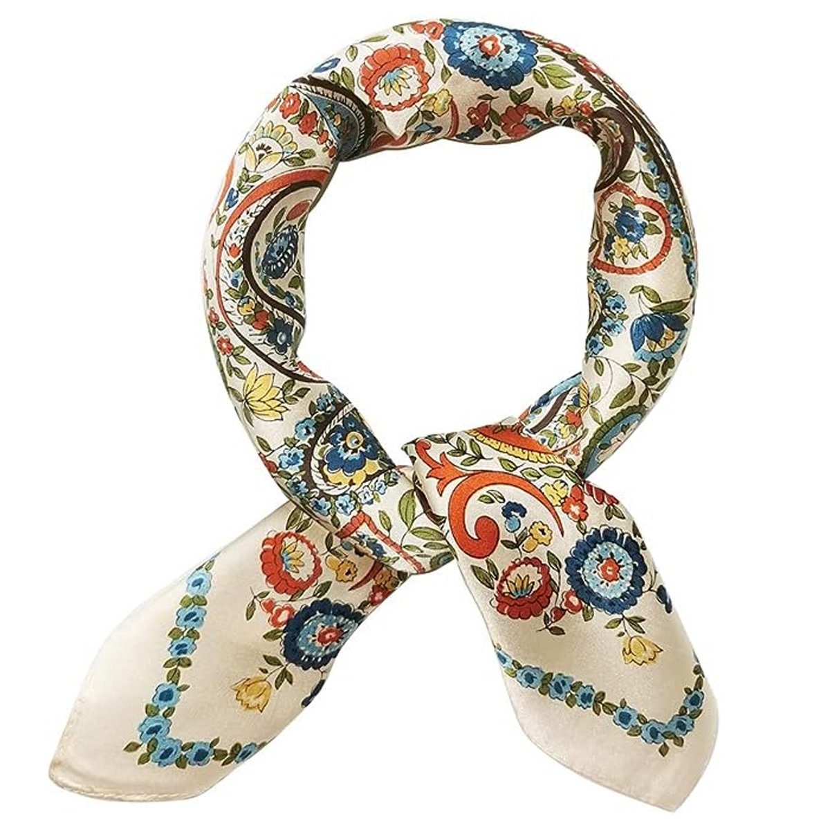 JedBesetzt Modeschal Schals für Frauen, kleiner Seiden Haarschal zum, 53x53cm Khaki