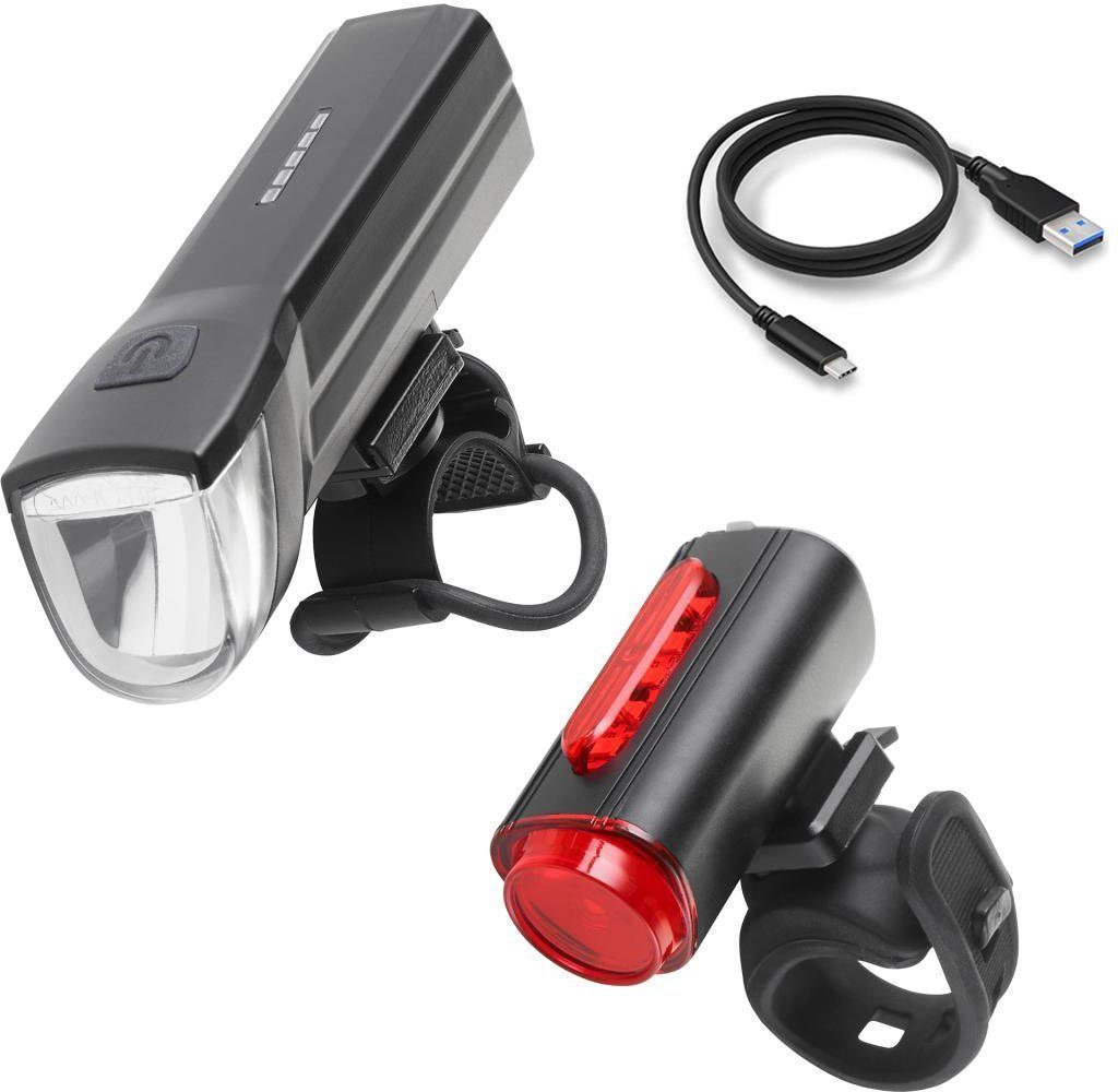 Fahrradbeleuchtung FISCHER LED Beleuchtungsset mit 360Â° Bodenleuchte