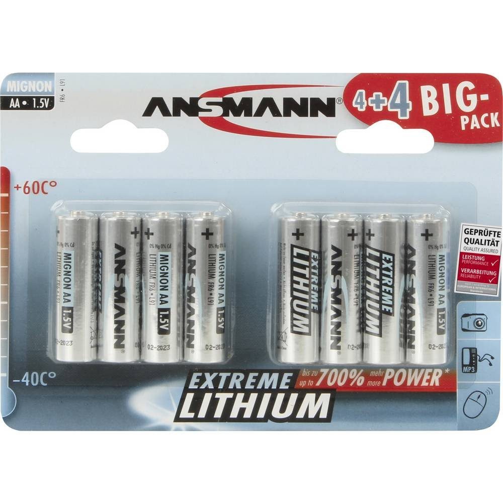 Extreme Lithium-Batterie ANSMANN® Mignon Akku