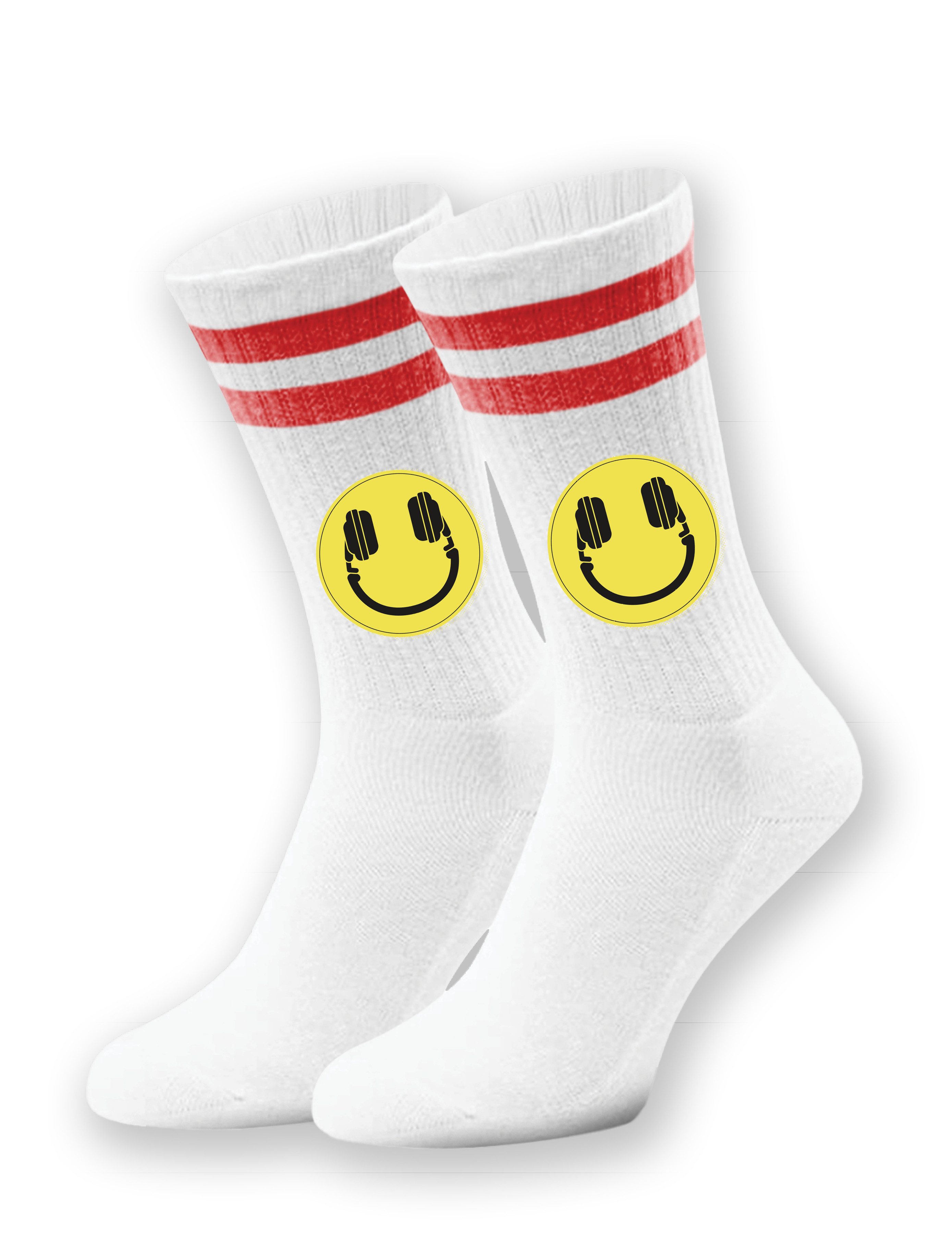 Tennissocken Headset Smile Unisex Socken Geschenk