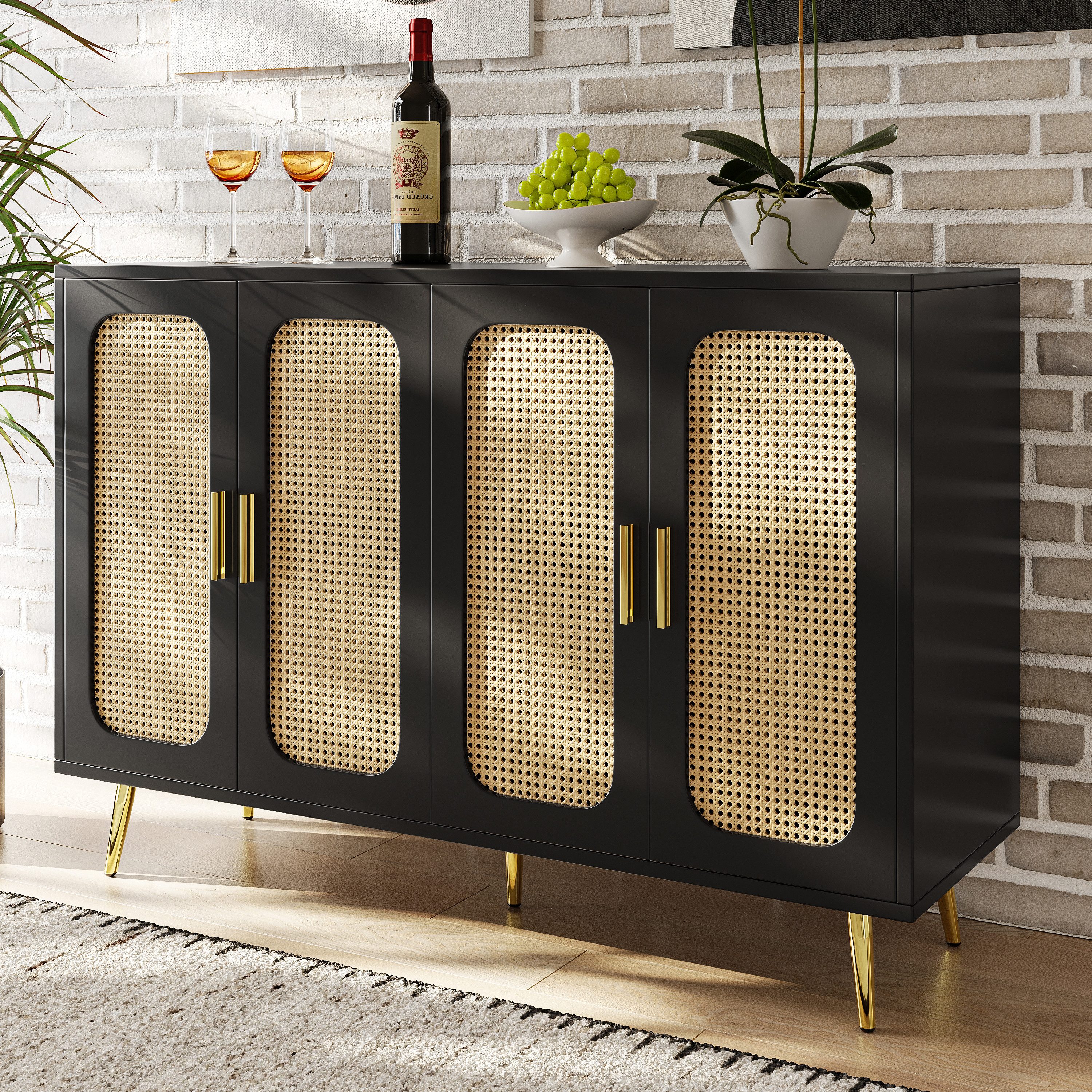 HAUSS SPOLE Sideboard aus Rattan, unabhängiger günstig online kaufen