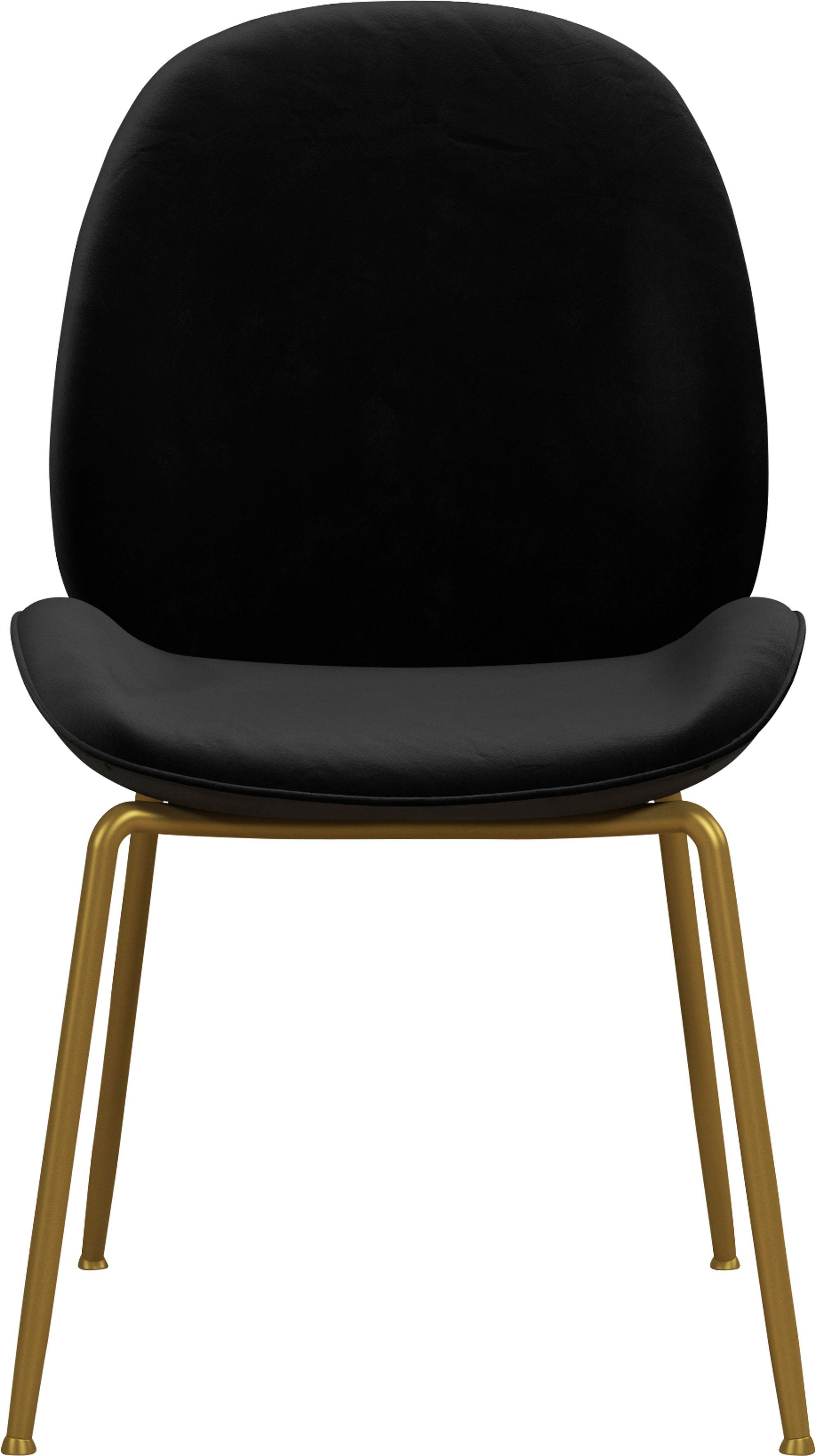 schwarz St), und gepolstert, Sitzhöhe Rücken Gestell, CosmoLiving Astor 47 cm messingfarbenenes Sitz (1 Esszimmerstuhl by Cosmopolitan
