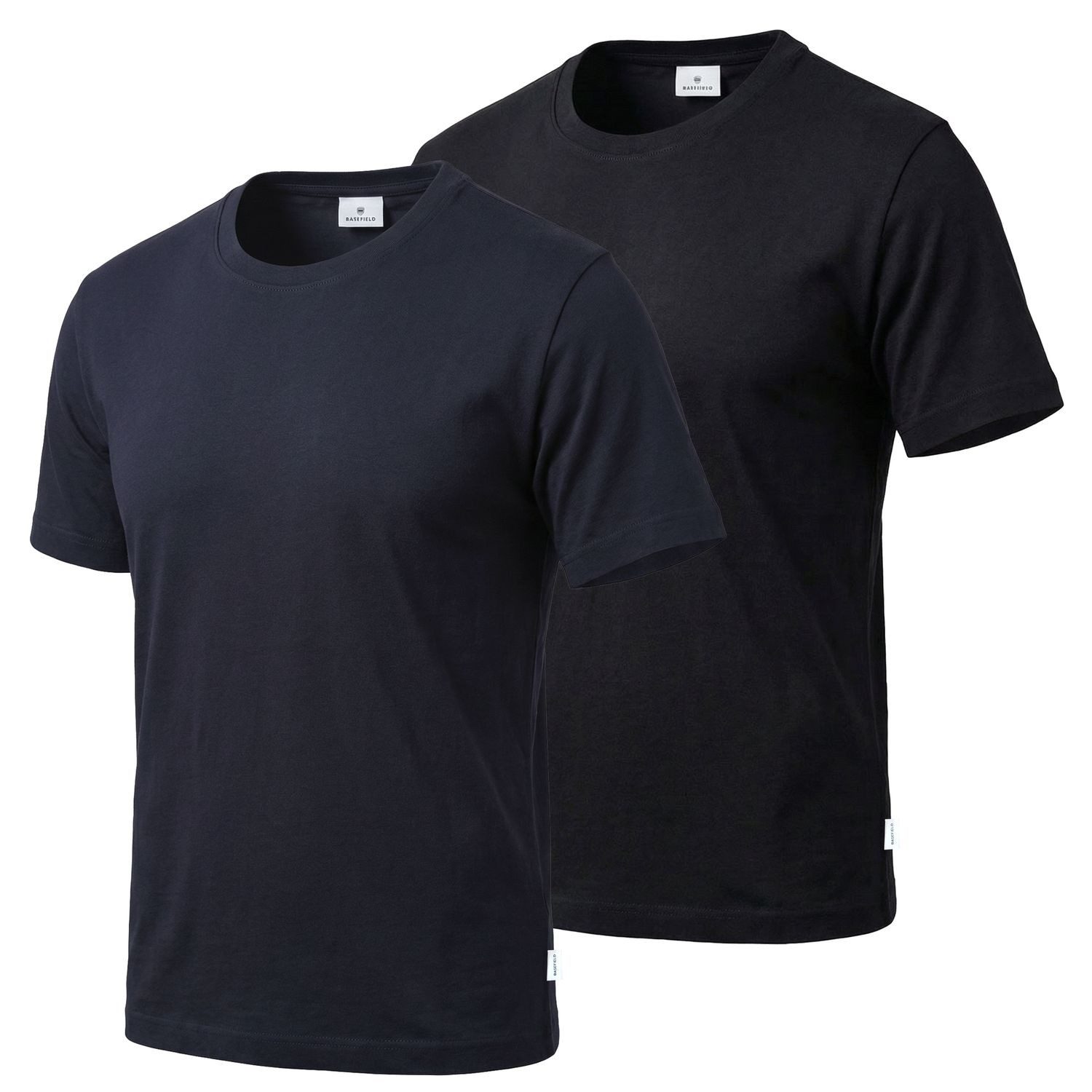 BASEFIELD T-Shirt (2er-Pack) hochwertig, weiche Single-Jersey-Qualität im 2er-Pack