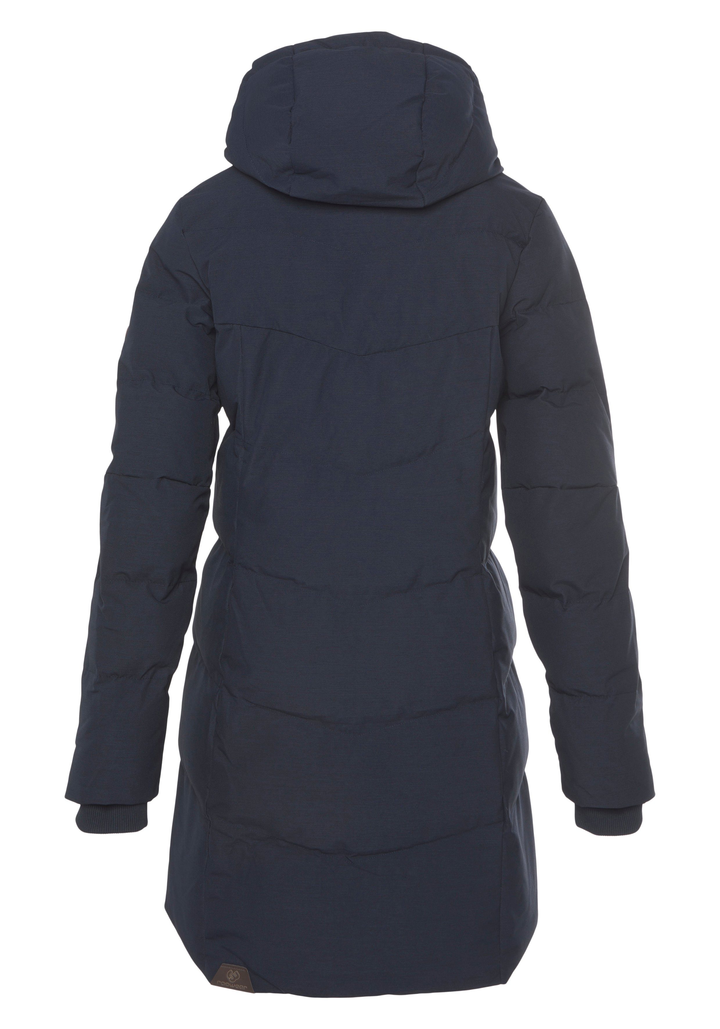 Winterparka gesteppter Steppjacke Ragwear mit stylischer, PAVLINNA O Kapuze NAVY