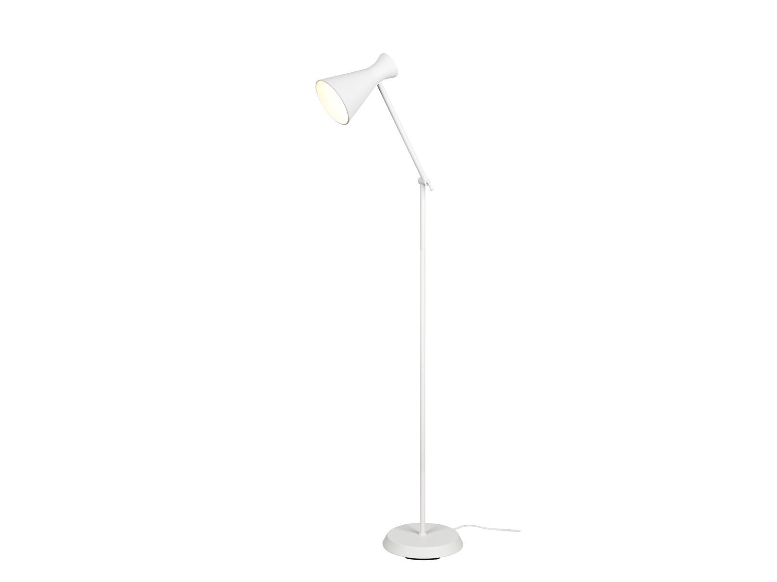 Reality Leuchten LED Stehlampe, Dimmfunktion, LED wechselbar, Warmweiß, Leselampe Ecke dimmbar, Designklassiker Industrial, Weiß, Höhe 150cm