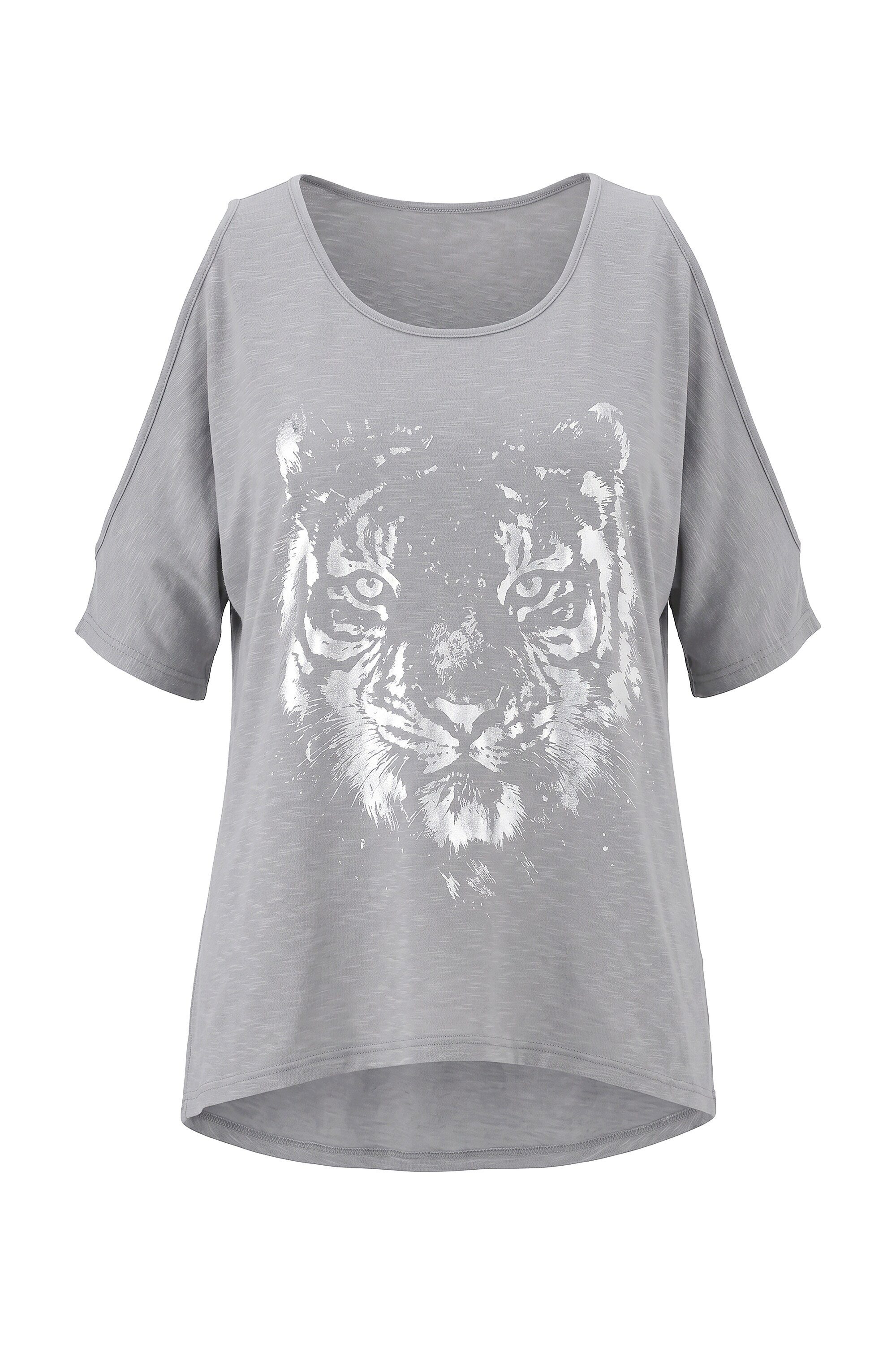 T-Shirt T-Shirt A-Linie Tiger-Motiv