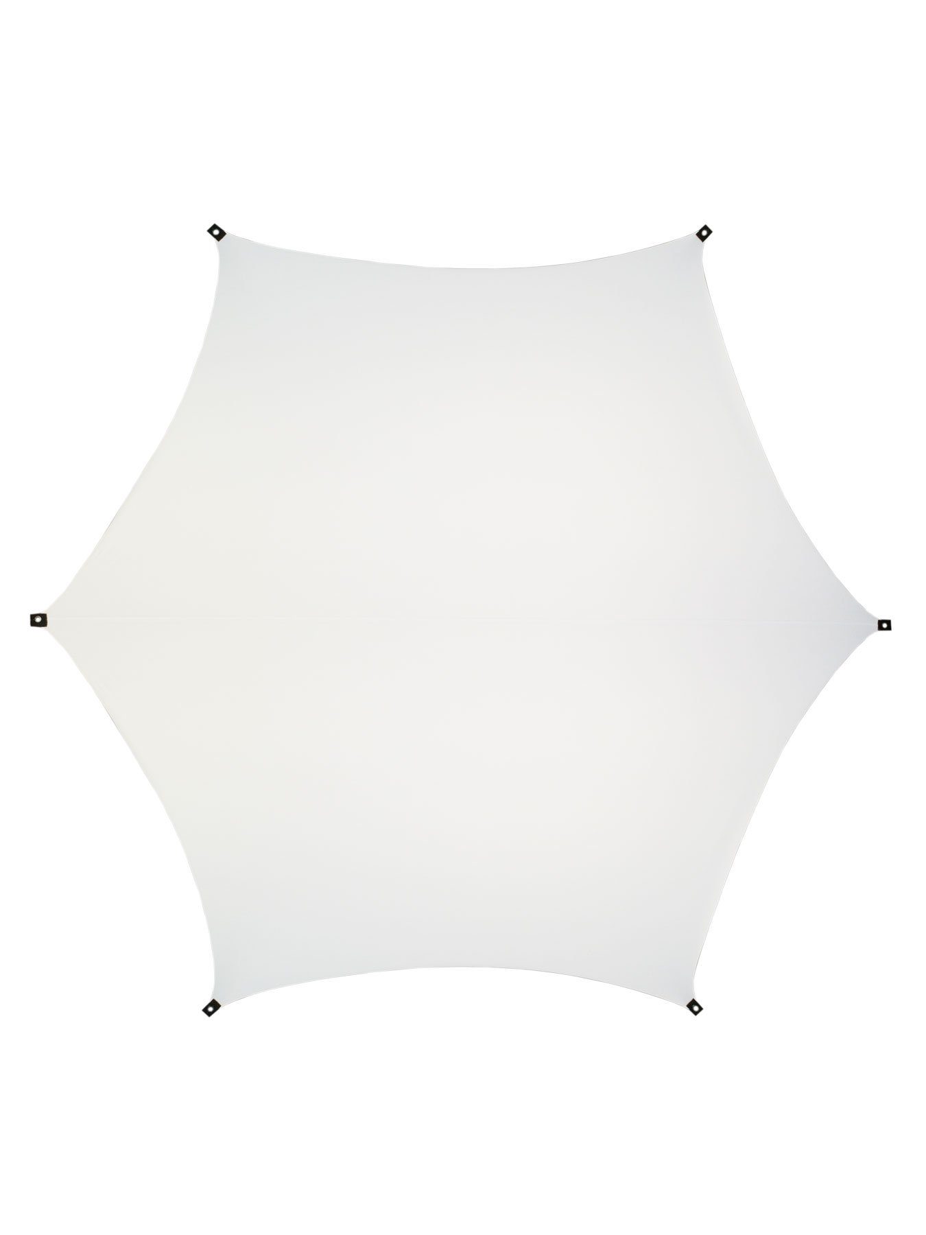 Wandteppich Schwarzlicht Segel Spandex "Crystal Clear Hexagon" Weiß, 4x4m, PSYWORK, UV-aktiv, leuchtet unter Schwarzlicht