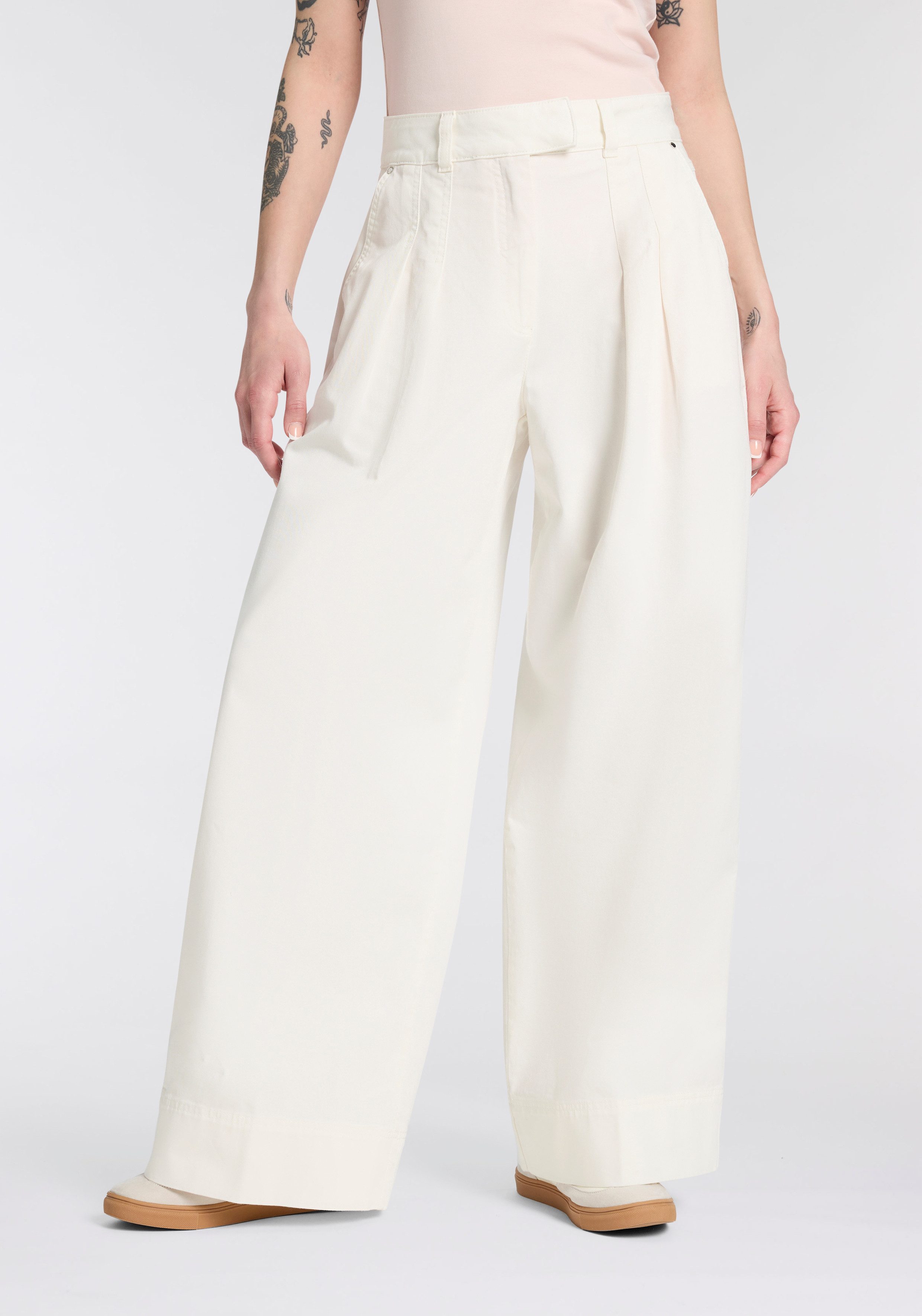 Boss Orange Bundfaltenhose Tanjura Premium Damenmode mit weitem Bein