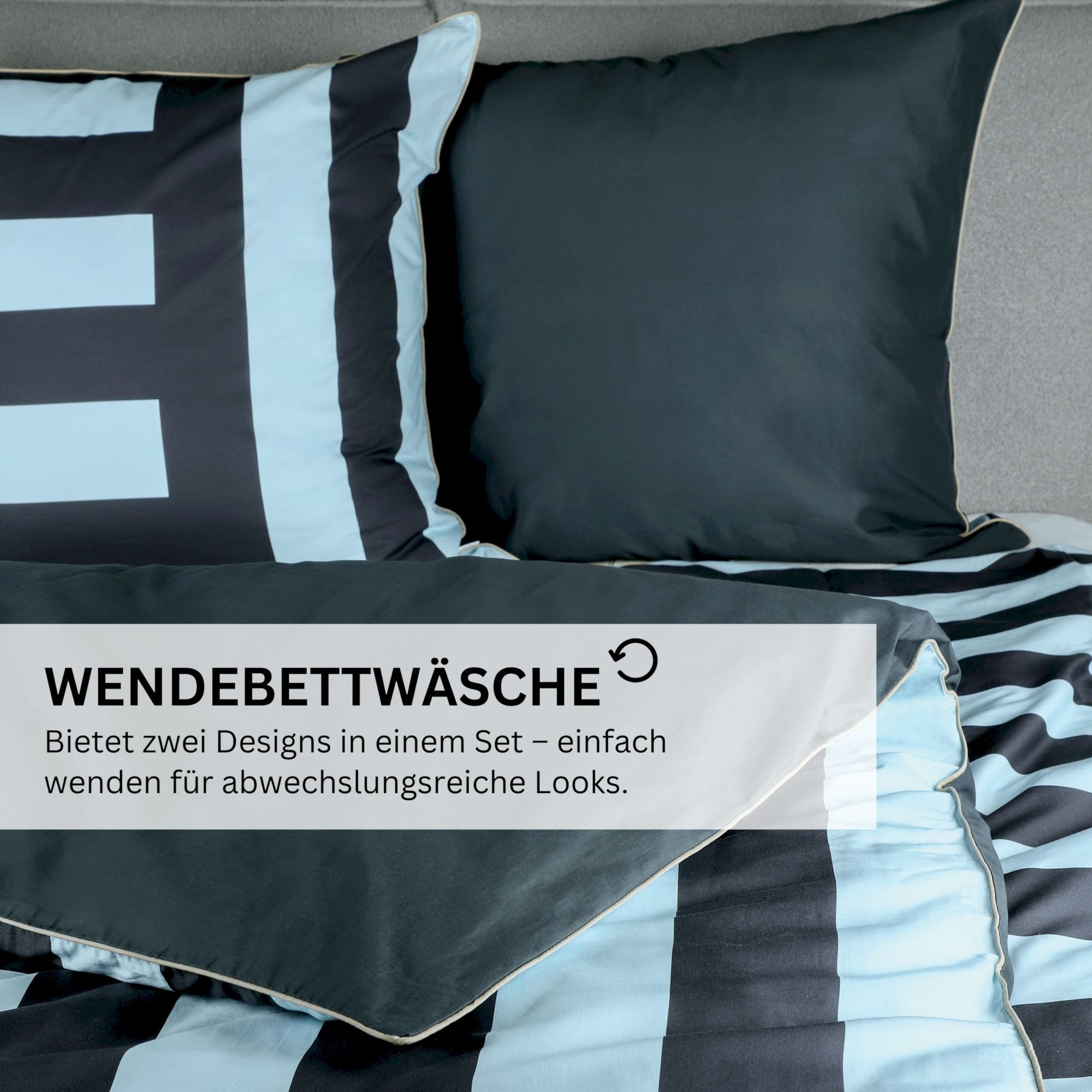 Esprit Bettwäsche RITA-GRETA Bettwäsche, Baumwolle, 1 teilig, 155 x 220 cm in Blau
