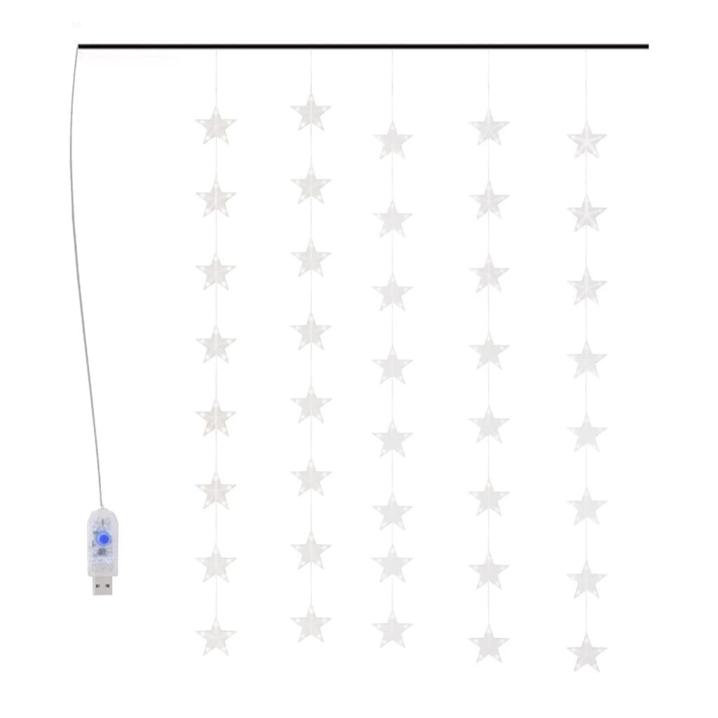 vidaXL Lichterkette 200 LED-Lichtervorhang mit Sternen 200 LED Blau 8 Funktionen
