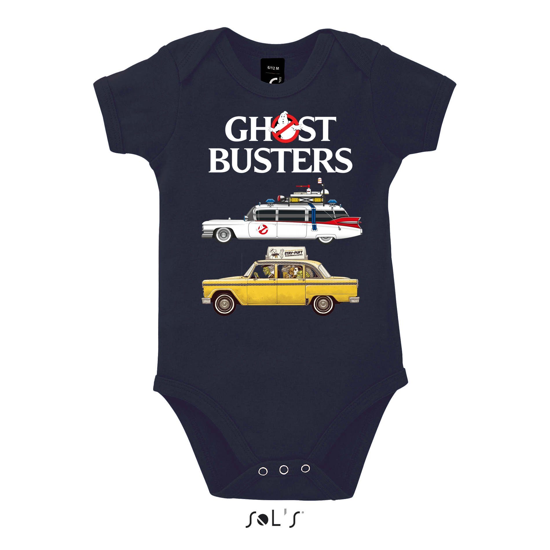 Blondie & Film Kinder Cars Baby Geisterjäger Ghost Ghostbusters Auto Strampler Geister Navyblau Brownie