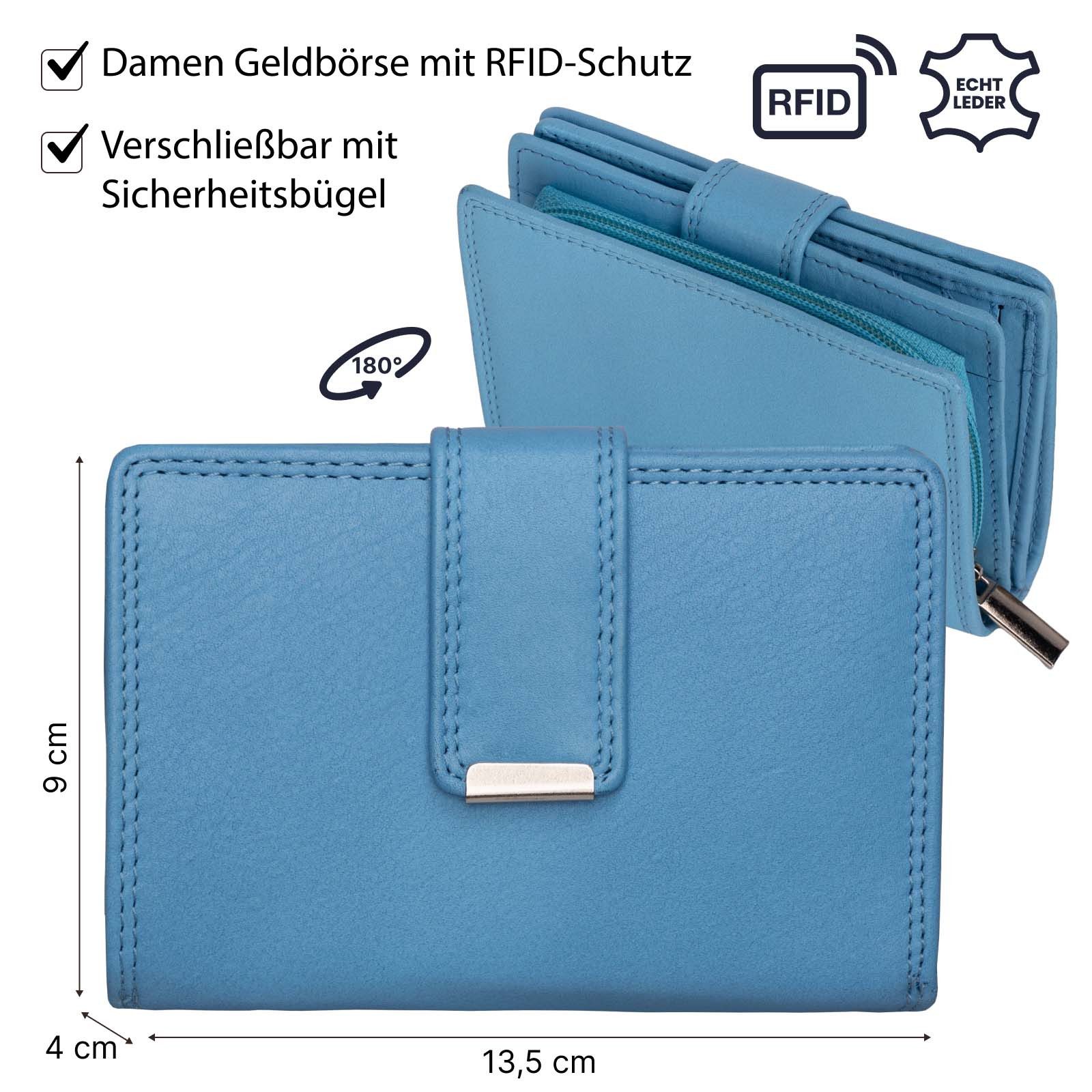 EAAKIE Geldbörse RFID Damen Geldbörse Portemonnaie Geldbeutel Damenbörse Leder, Damen Geldbörse klappbar mit Drückknopf Portemonnaie Geldbeutel