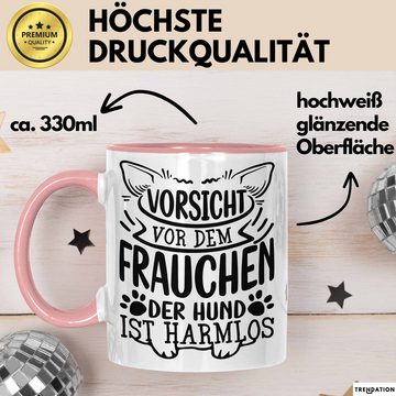 Trendation Tasse Frauchen Tasse Geschenk Hundebesitzerin Spruch Geschenkidee Kaffee-Bec