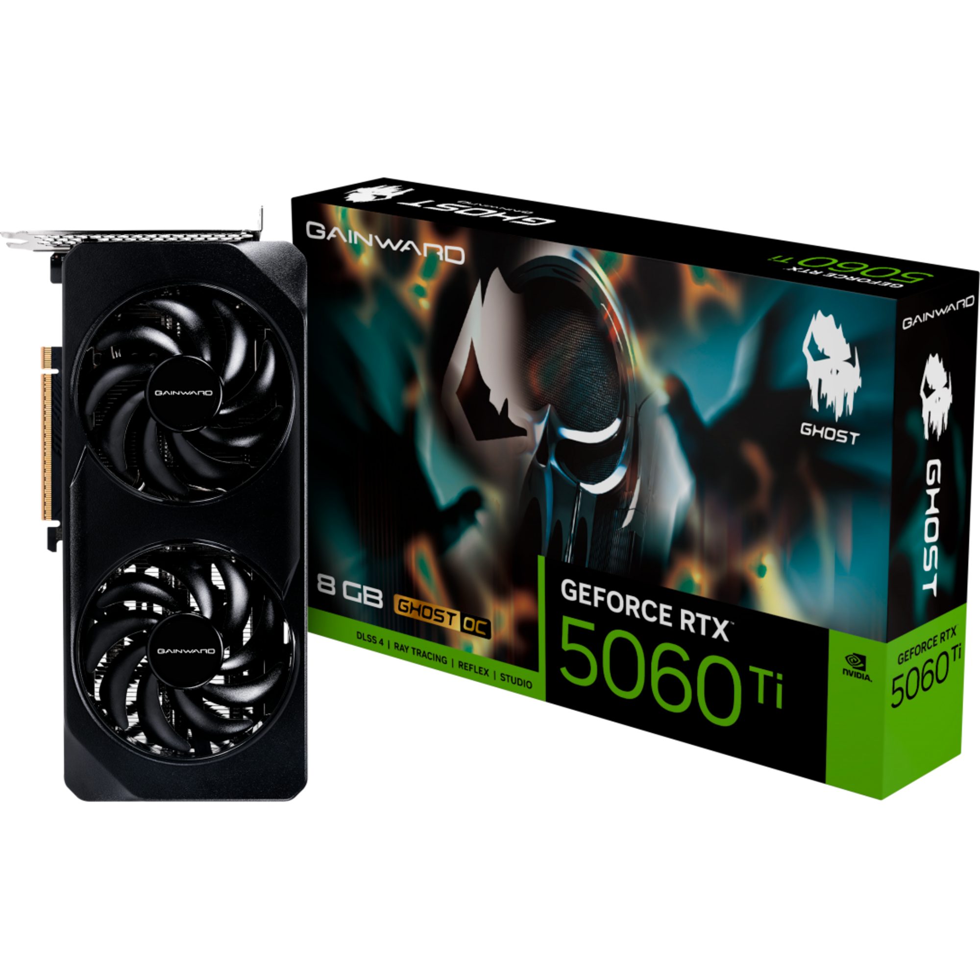 Gainward Gainward GeForce RTX 5060 Ti Ghost OC 8GB, Grafikkarte, (DLSS 5, 3x Grafikkarte (8 GB, DLSS 5, 3x DisplayPort, 1x HDMI 2.1)