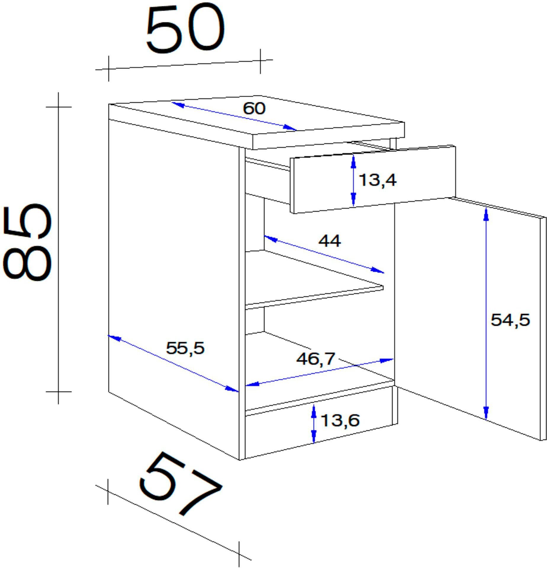 Flex-Well Unterschrank Wito (B x H x T) 50 x 85/86 x 60 cm – Bild 3 von 4