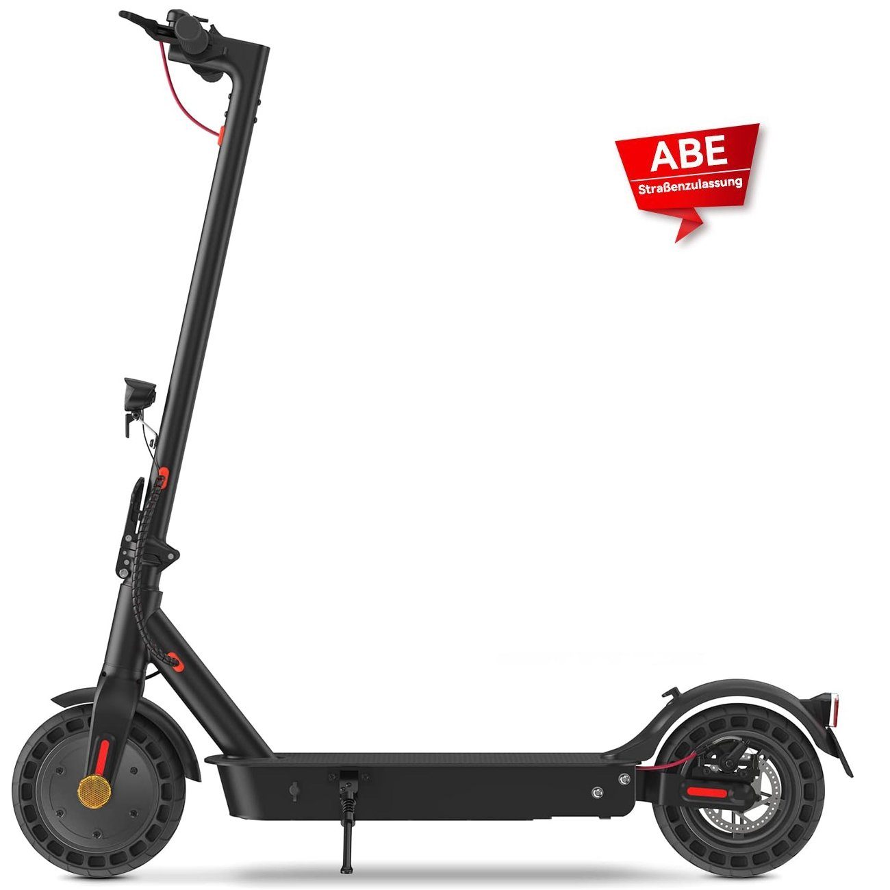 LETGOSPT E-Scooter Elektro Scooter mit Straßenzulassung ABE SCHWARZ E9 MAX,  500,00 W, klappbar, 40KM maximale Reichweite,Doppeltes Bremssystem und  Rücklicht
