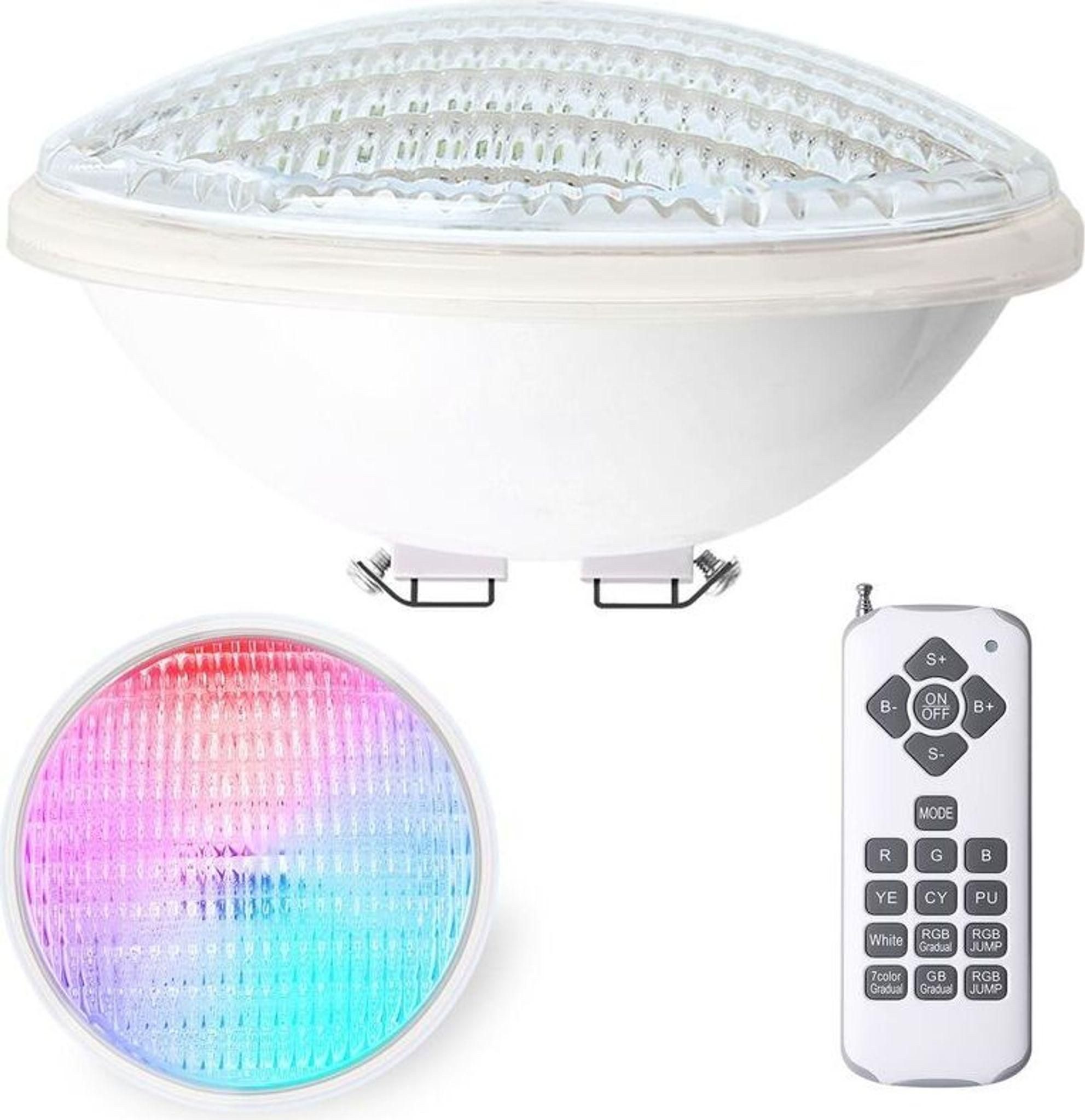 FELIXLEO Pool-Lampe LED Poolleuchte PAR56 12W RGBW IP68 wasserdicht mit Fernbedienung