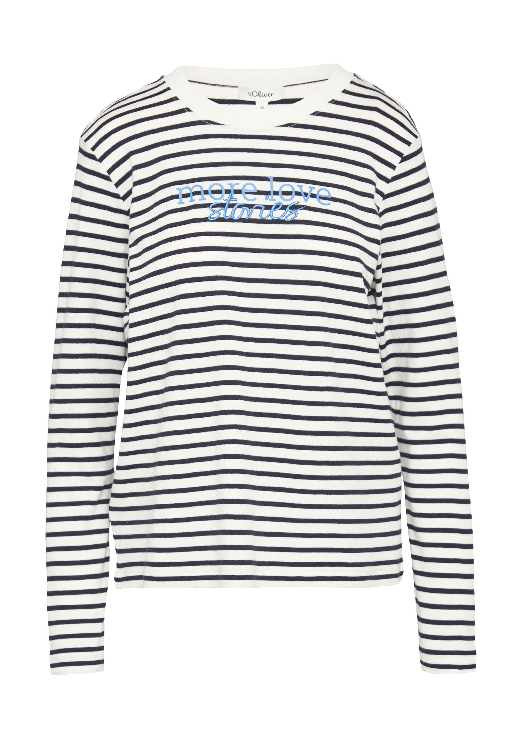 s.Oliver Langarmshirt T-Shirt Gestreiftes Langarmshirt im Relaxed Fit mit A günstig online kaufen