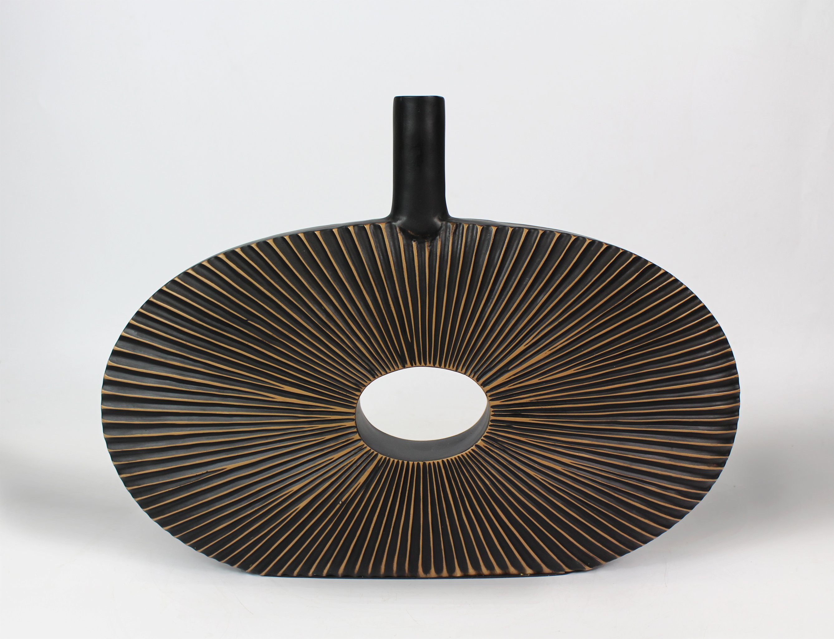 Arnusa Dekovase Blumenvase moderne Vase geriffelt Braun Dekoration, große T günstig online kaufen