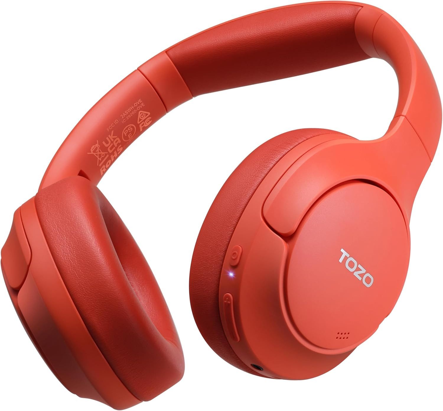 TOZO Hybrid Active Noise Cancelling App Steuerung,Hi-Res Audio, 60Spielzeit Headset (Hoher Tragekomfort: Weiche Proteinleder-Ohrpolster und anpassbare Ohrmuscheln bieten Komfort für alle Kopfformen, ideal für langes Tragen., Bluetooth, Aktive Geräuschunterdrückung Tiefer Bass, Komfortable Ohrmuscheln)