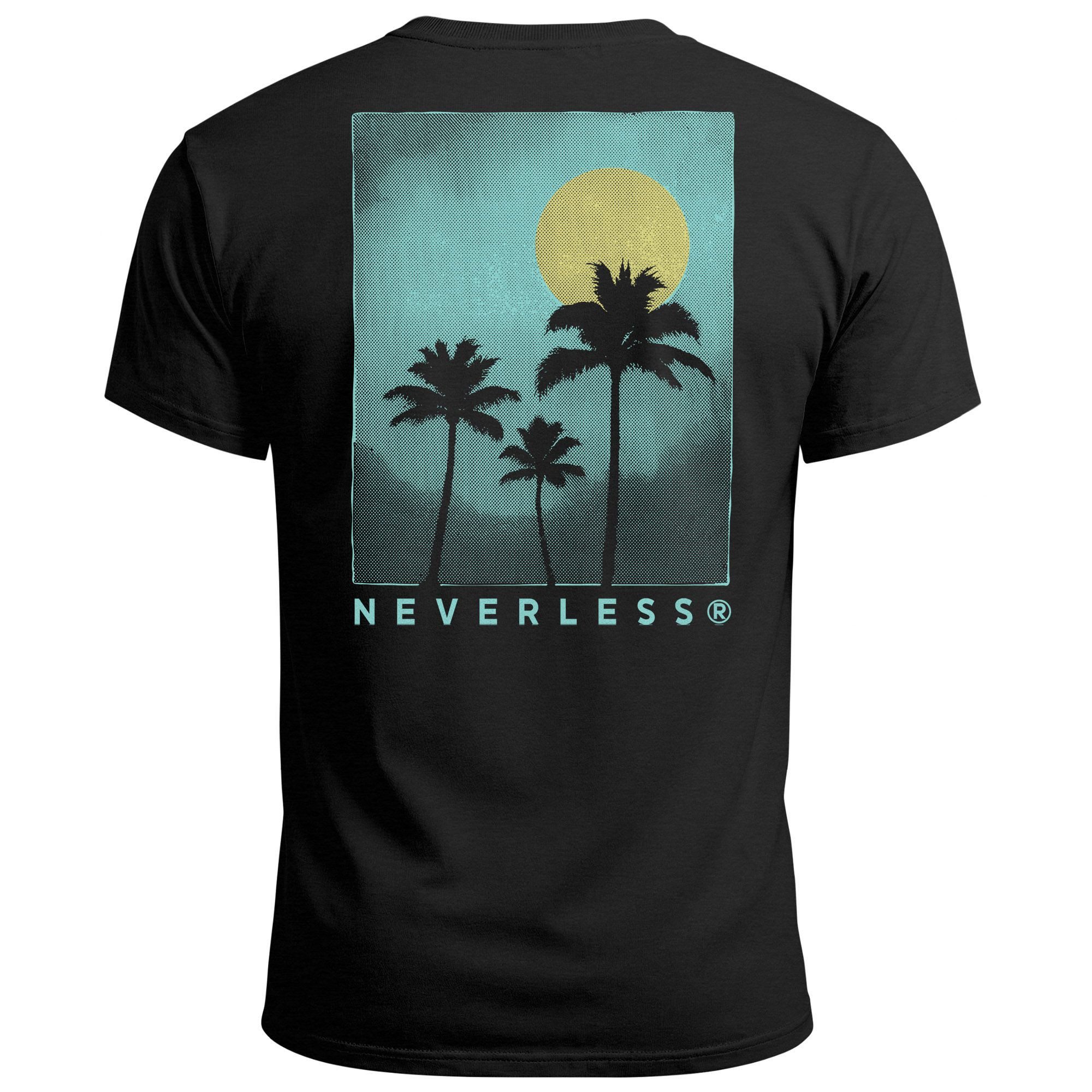 Neverless Print-Shirt Herren T-Shirt Backprint Palmen günstig online kaufen