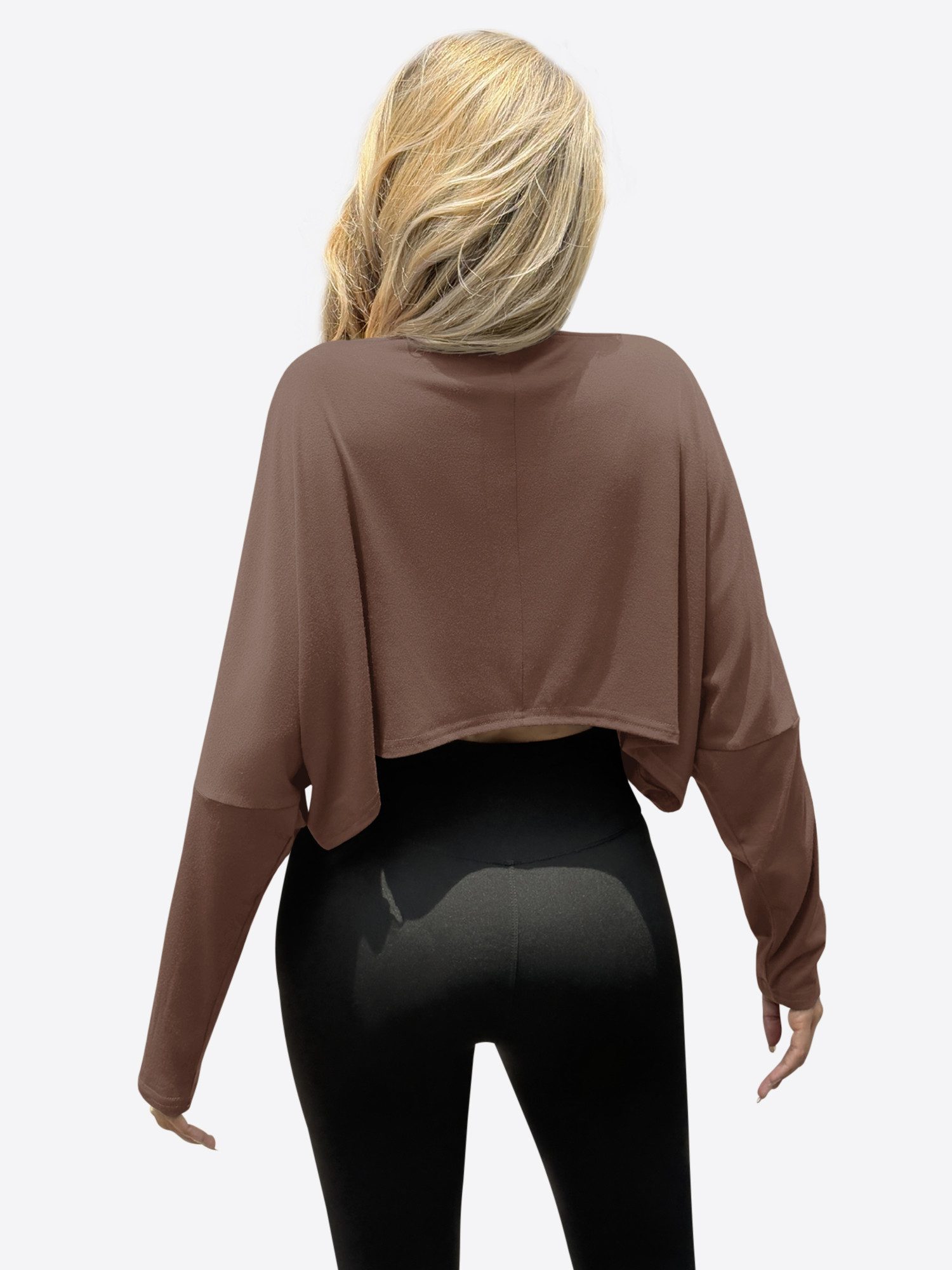Imily Bela T-Shirt Damen Schulterfrei Kurzbluse (Packung, 1-tlg., 1per-Pack) Fledermausärmel