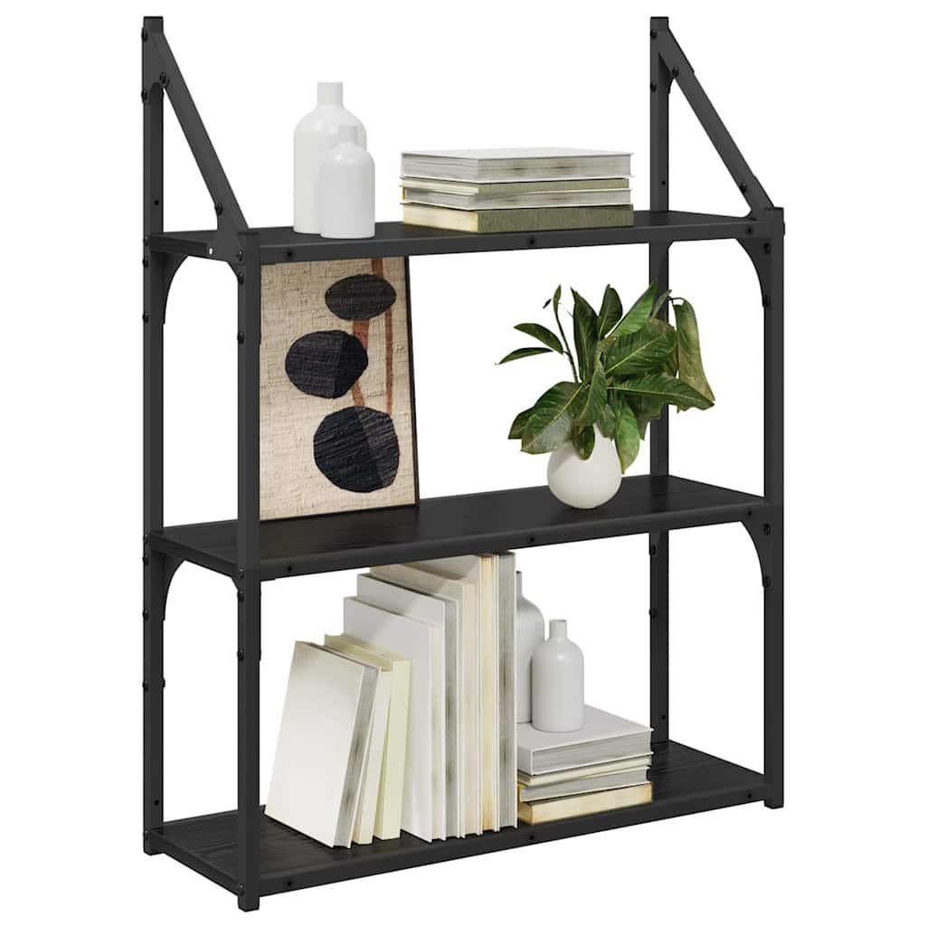 vidaXL Regal Wandregal Schwarz Eichen-Optik 60 x 21 x 78,5 cm Holzwerkstoff günstig online kaufen