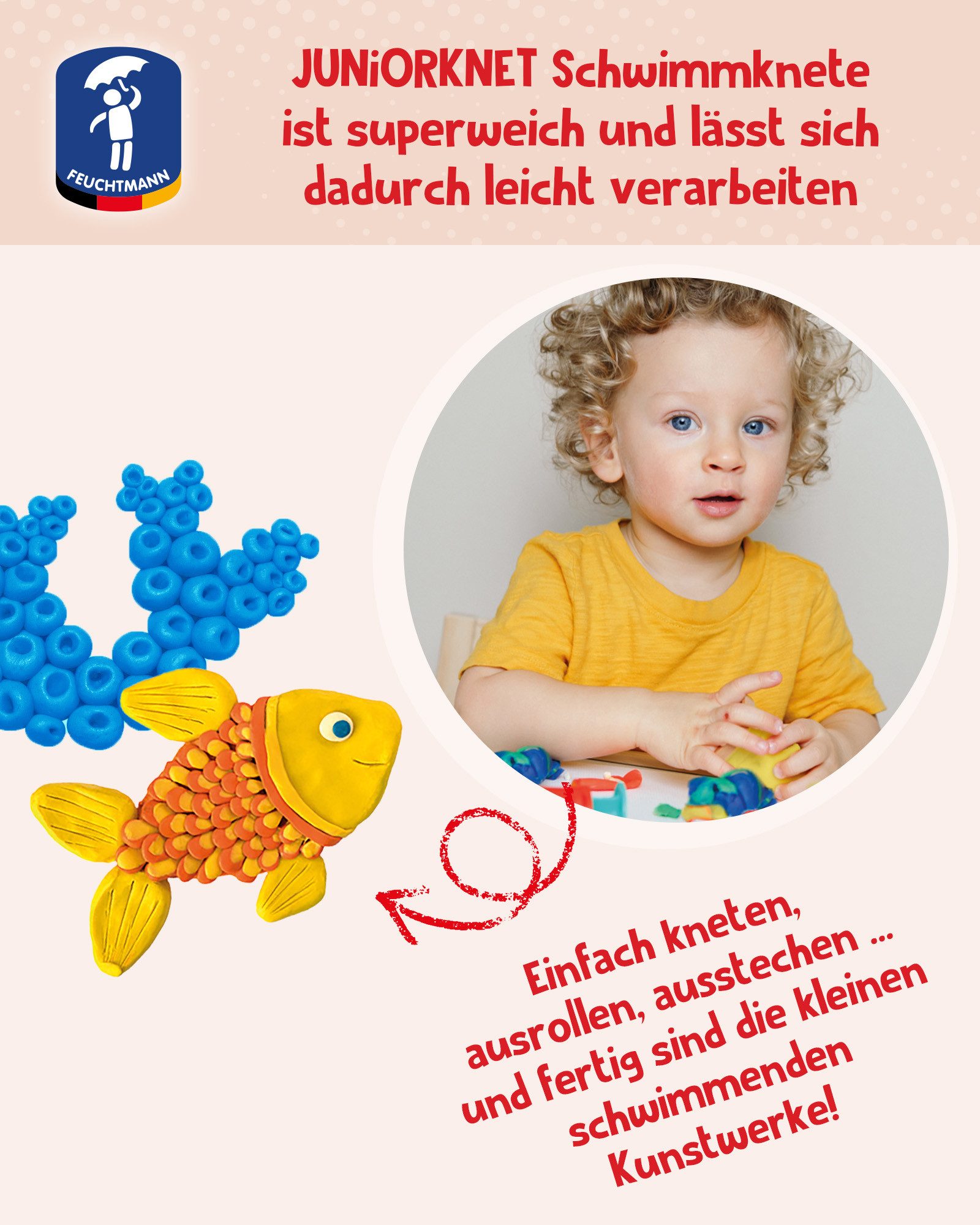 Feuchtmann Knete JUNiORKNET Schwimmknete (1-tlg), vegane und glutenfreie Kinderknete nicht trocknend