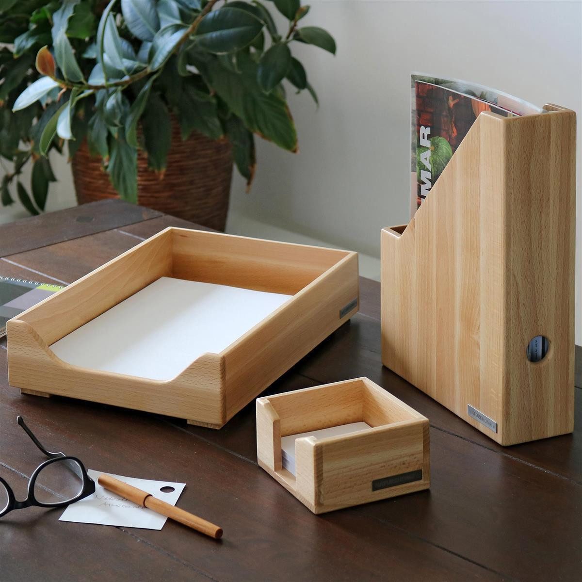 NATUREHOME Stehsammler ECO Stehsammler Buche natur geölt A4