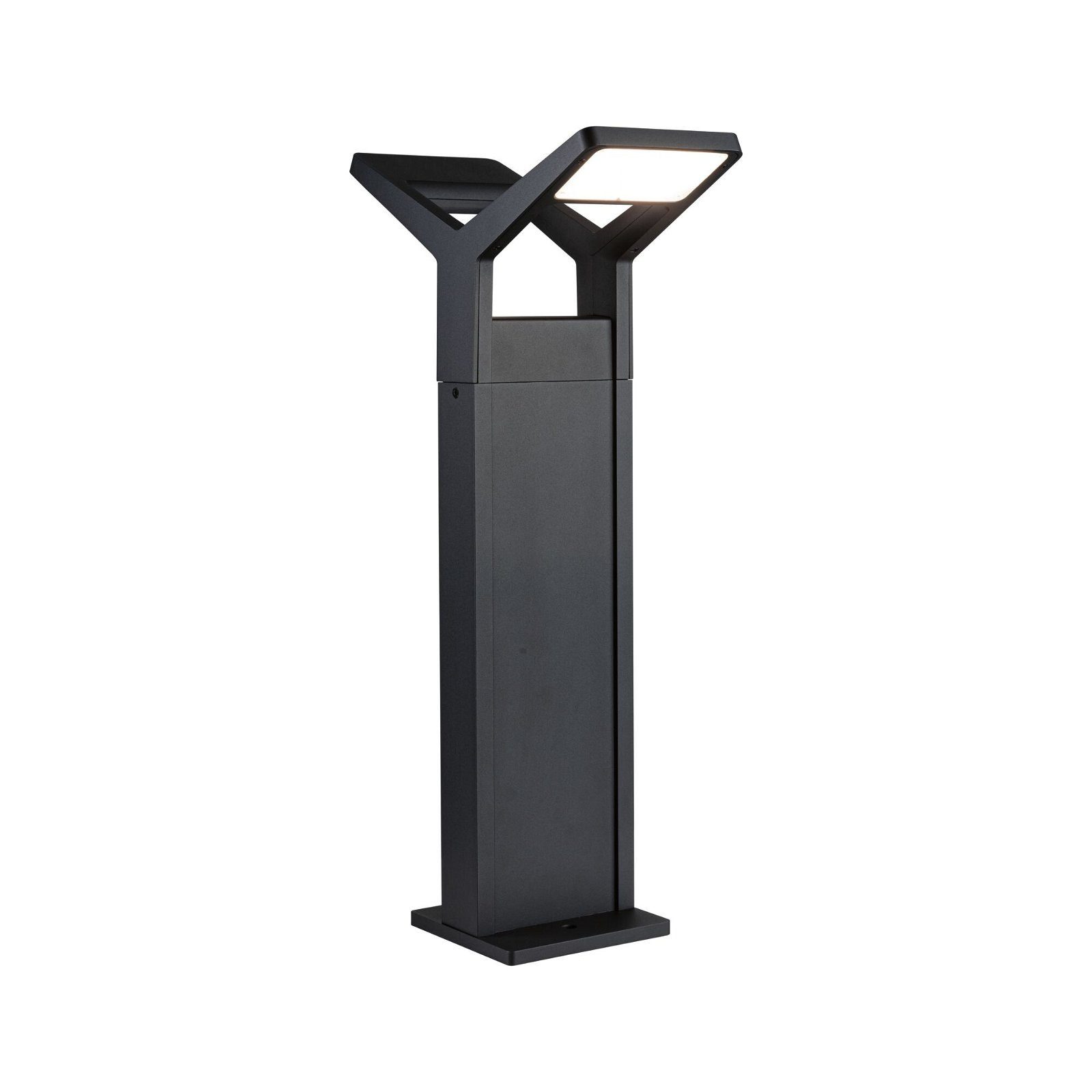 Paulmann LED Pollerleuchte Juntea IP44 585mm 3000K 2x12,5W 2x800lm 230V Anthrazit +Aluminium, LED fest integriert, Warmweiß