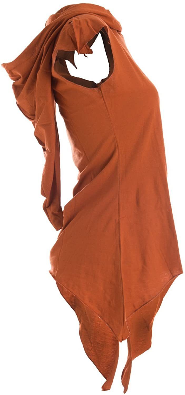 Damen Kleider Vishes Zipfelkleid Zipfelshirt mit Zipfelkapuze aus Baumwolle Tunika, Ethno, Hippie, Goa Style