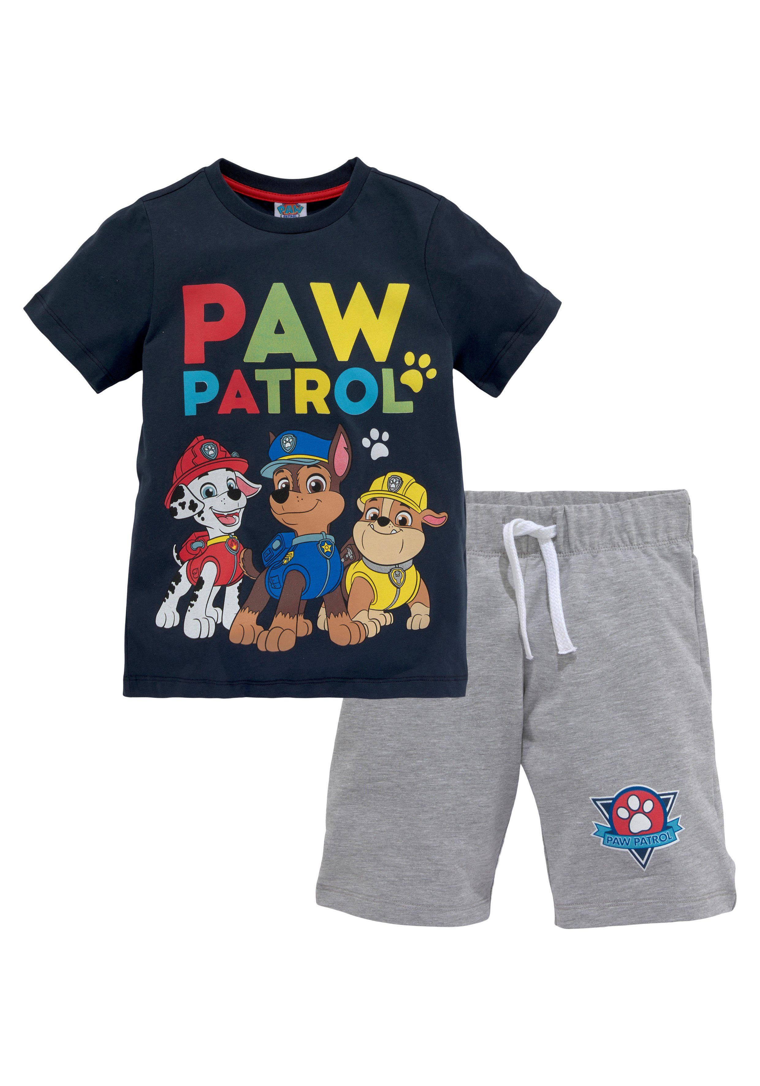 PAW & (Set, Bermudas navy/grey PATROL T-Shirt 2-tlg)