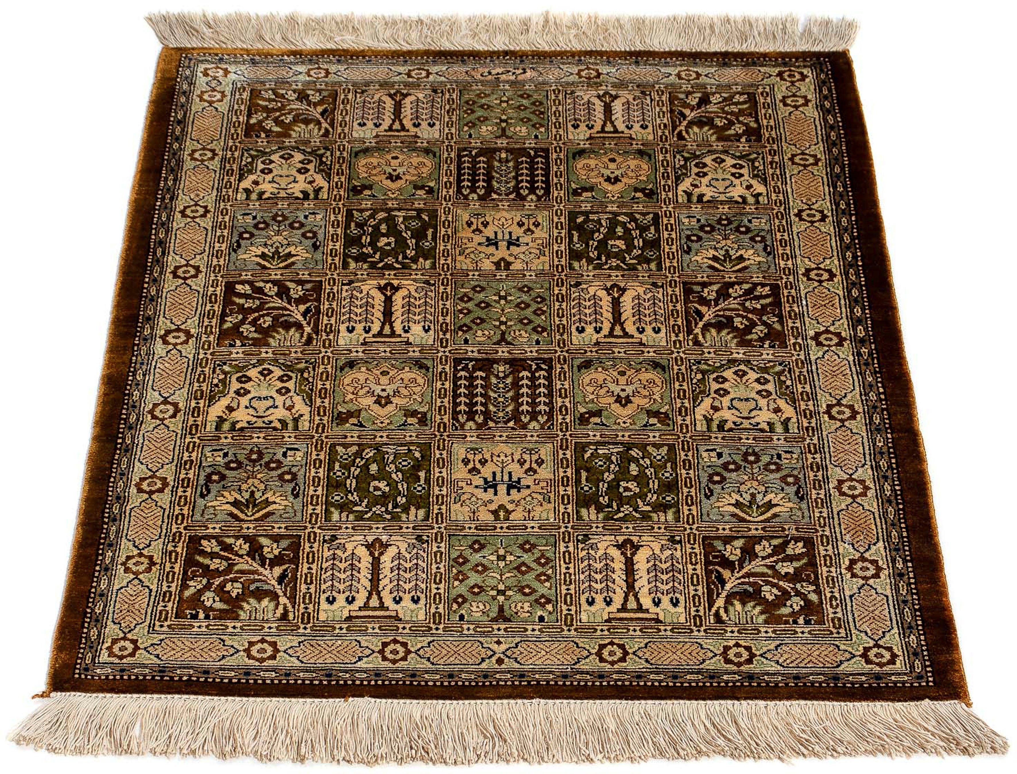 Orientteppich Perser - Ghom - 73 x 55 cm - mehrfarbig, morgenland, rechteckig, Höhe: 10 mm, Wohnzimmer, Handgeknüpft, Einzelstück mit Zertifikat