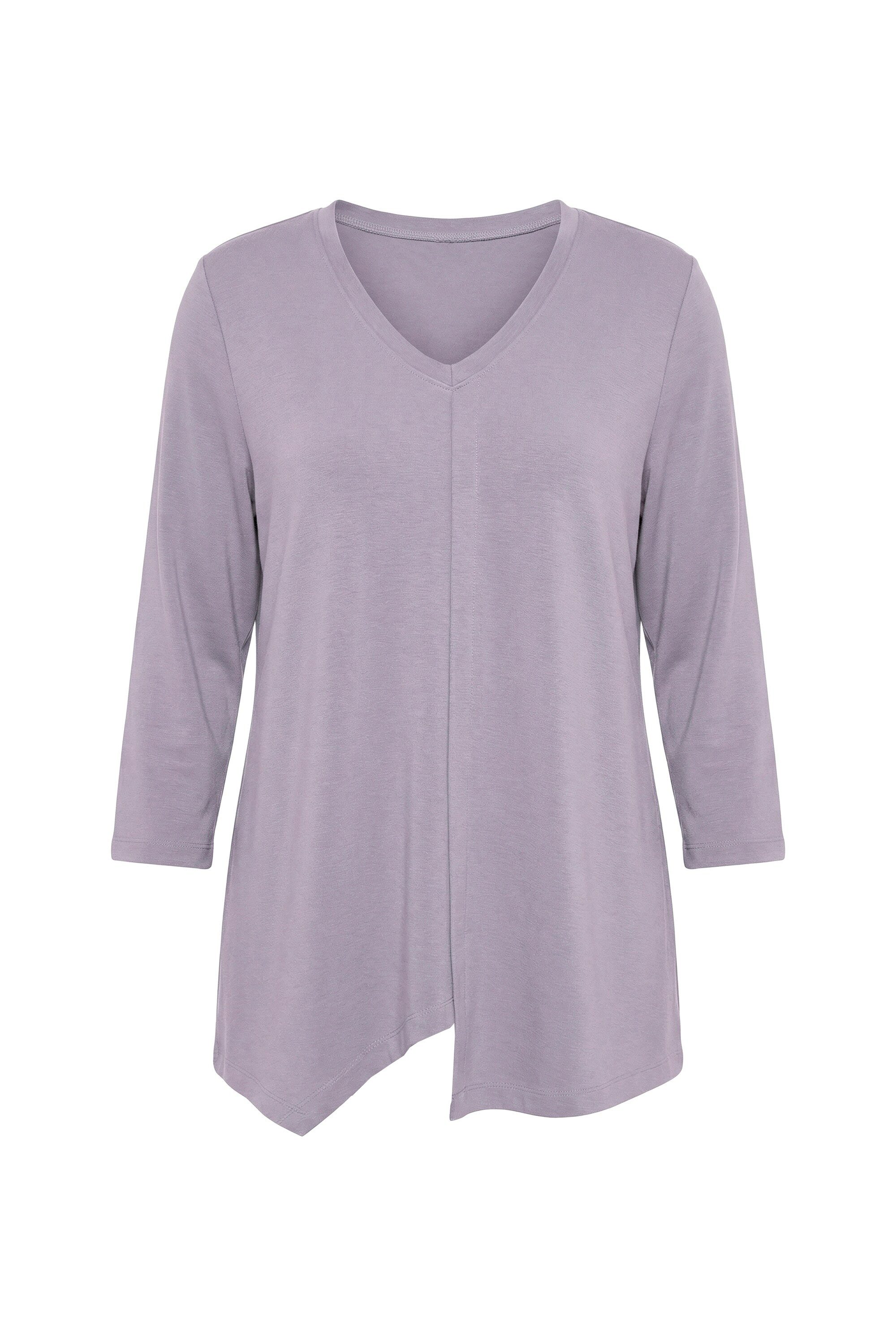 T-Shirt T-Shirt A-Linie asymmetrischer Saum 3/4-Ärmel