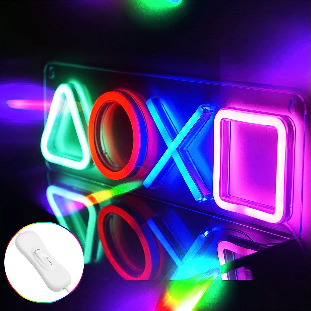 Jibenhome LED Dekolicht Spiel Leuchtreklame Gaming Neon Schild Neonlicht, U günstig online kaufen