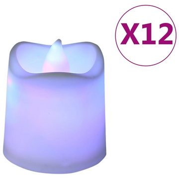 vidaXL LED-Kerze LED-Teelichter 12 Stk. Flammenlos Elektrisch Bunt (12-tlg)