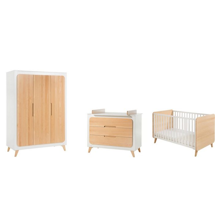 Geuther Babyzimmer-Komplettset Traumwald (Set 3-St) mit Kinderbett Kleiderschrank und Wickelkommode; Made in Germany