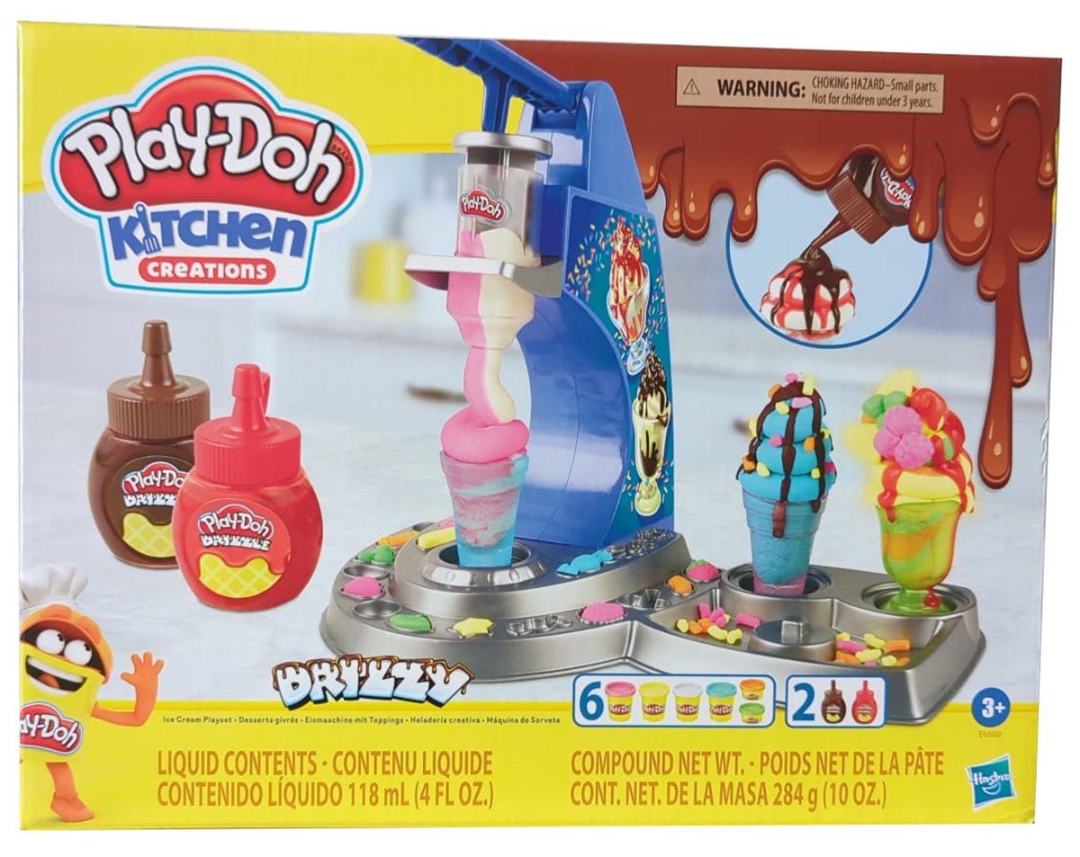 Hasbro Knete E66885L2 Play-Doh Drizzy Eismaschine mit Toppings