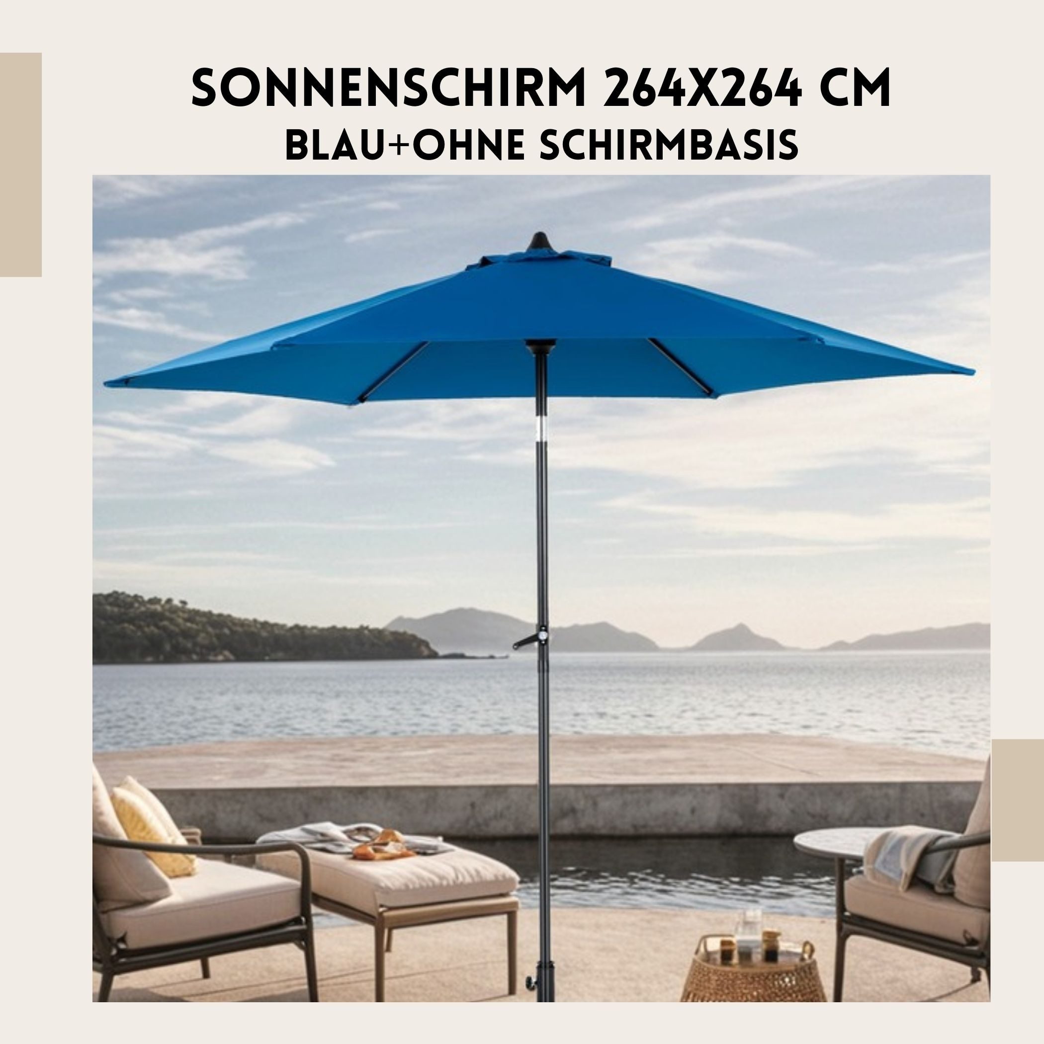 SeedWave Sonnenschirm mit wasserdichtem Polyester, 360°Drehung, günstig online kaufen