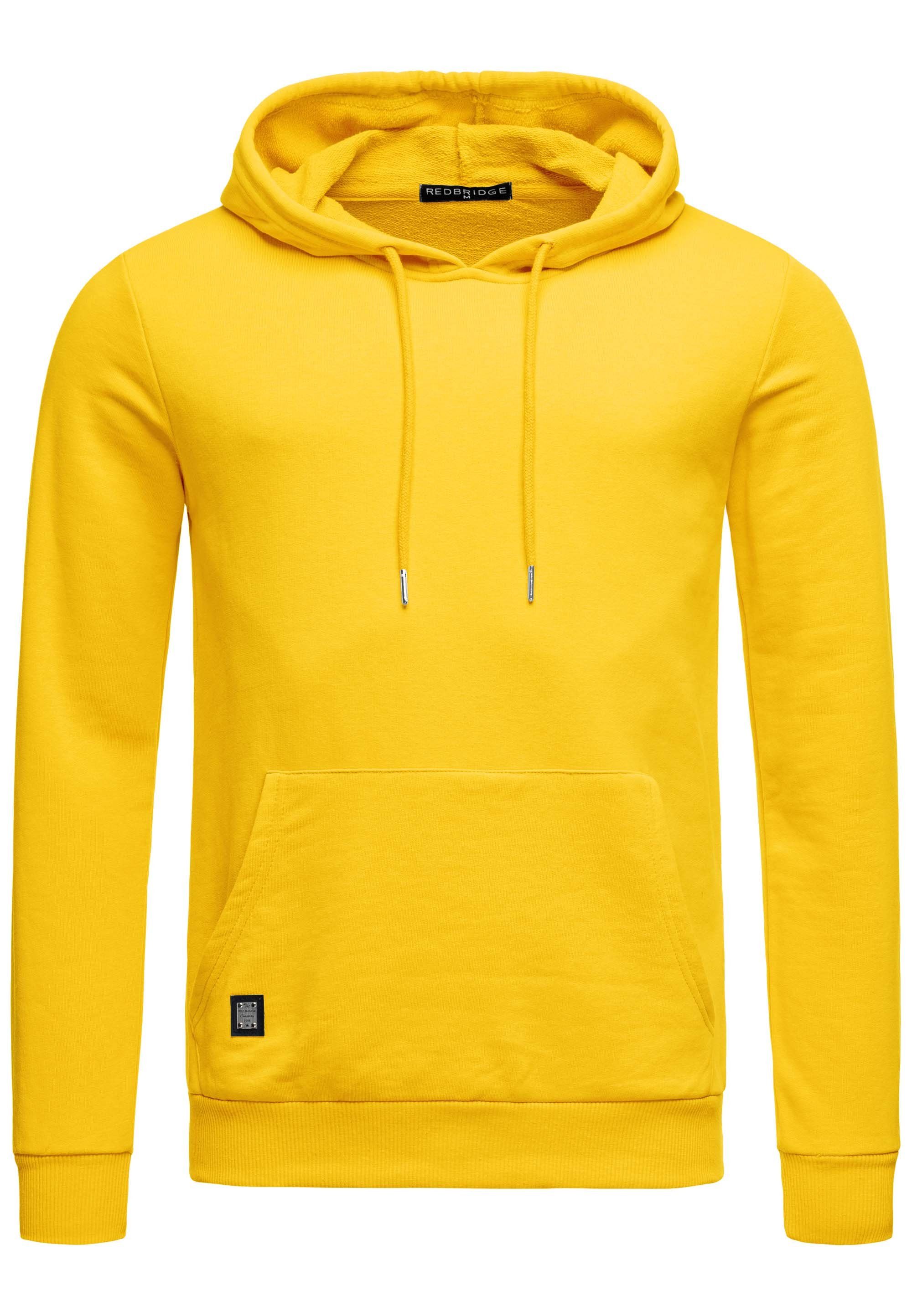 RedBridge Kapuzensweatshirt Hoodie mit Kängurutasche Qualität Premium Gelb