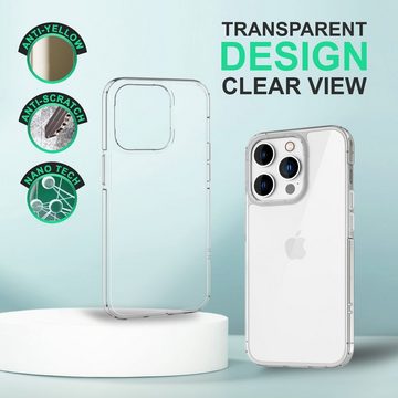 Nalia Smartphone-Hülle Apple iPhone 14 Pro, Klare Harte Hülle / Transparent / Anti-Gelb / Kratzfest / Clear Cover