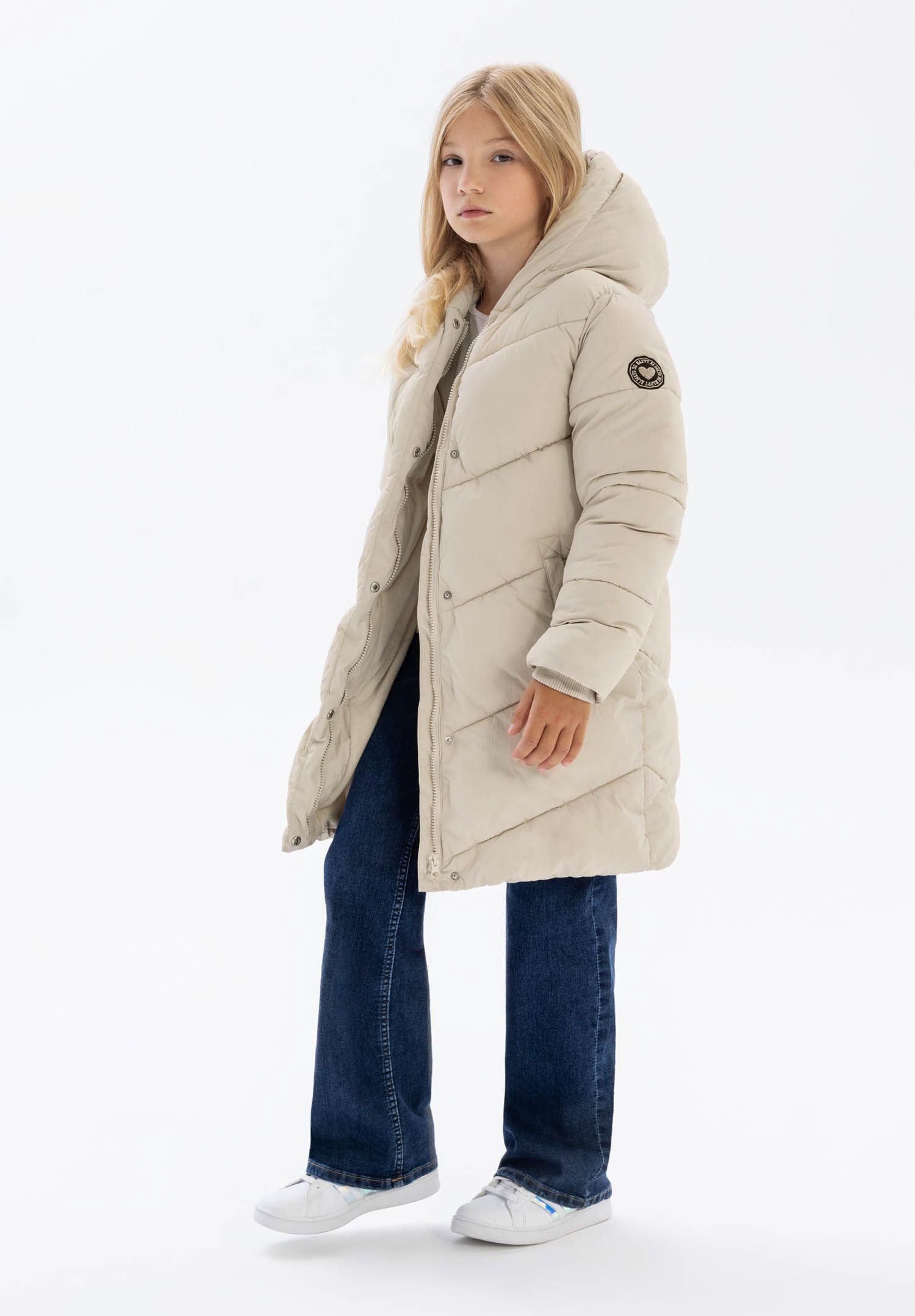 MINOTI Winterjacke Lange, gesteppte Winterjacke mit Reißverschluss (2–14y)