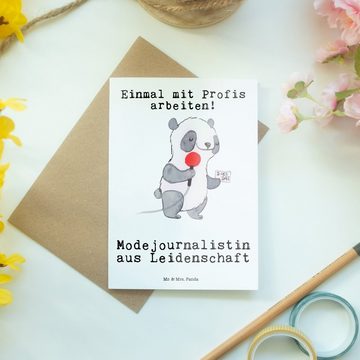 Mr. & Mrs. Panda Grußkarte Modejournalistin Leidenschaft - Weiß - Geschenk, Redakteurin, Ausbild, Hochwertiger Karton