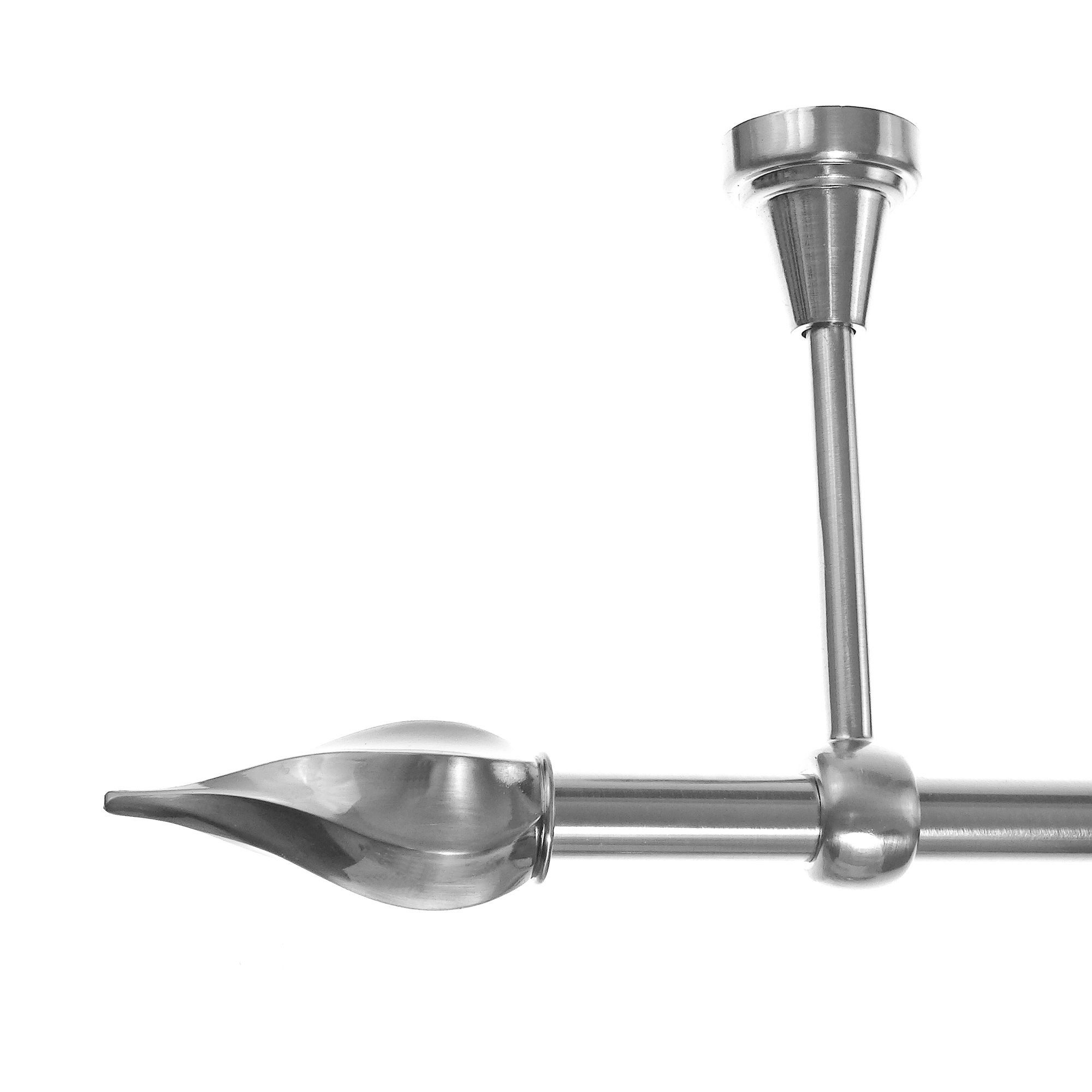 BASIT Gardinenstange Edelstahloptik 19mm mit Deckenträgern 120 cm E63, Ø 19 günstig online kaufen