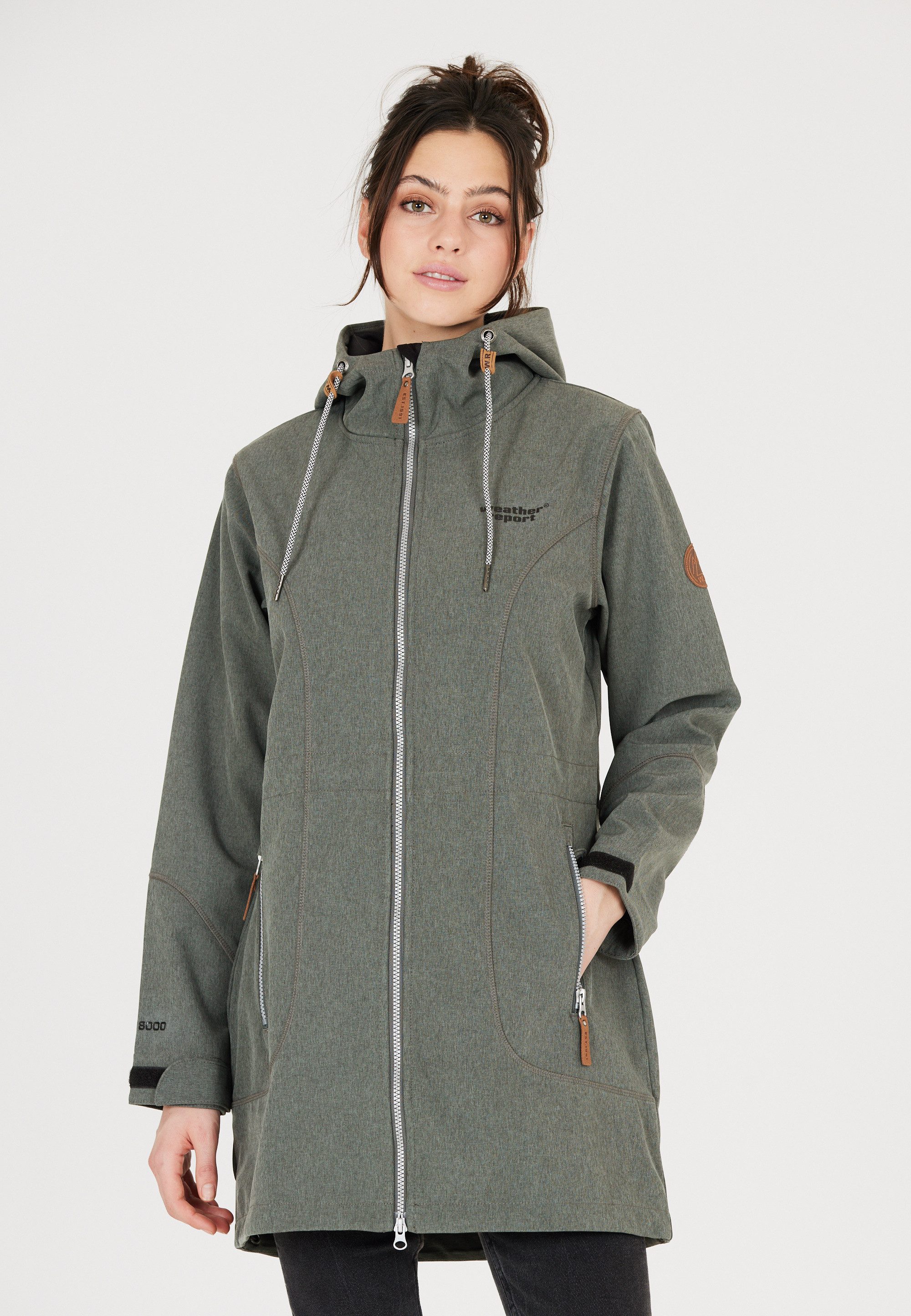 WEATHER REPORT Softshelljacke Lilan mit langem Schnitt und wasserdichter Funktion