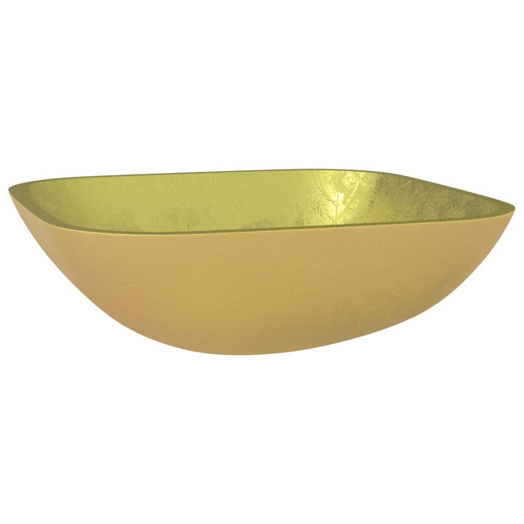 vidaXL Waschbecken Waschbecken Glas 42x42x14 cm Gold